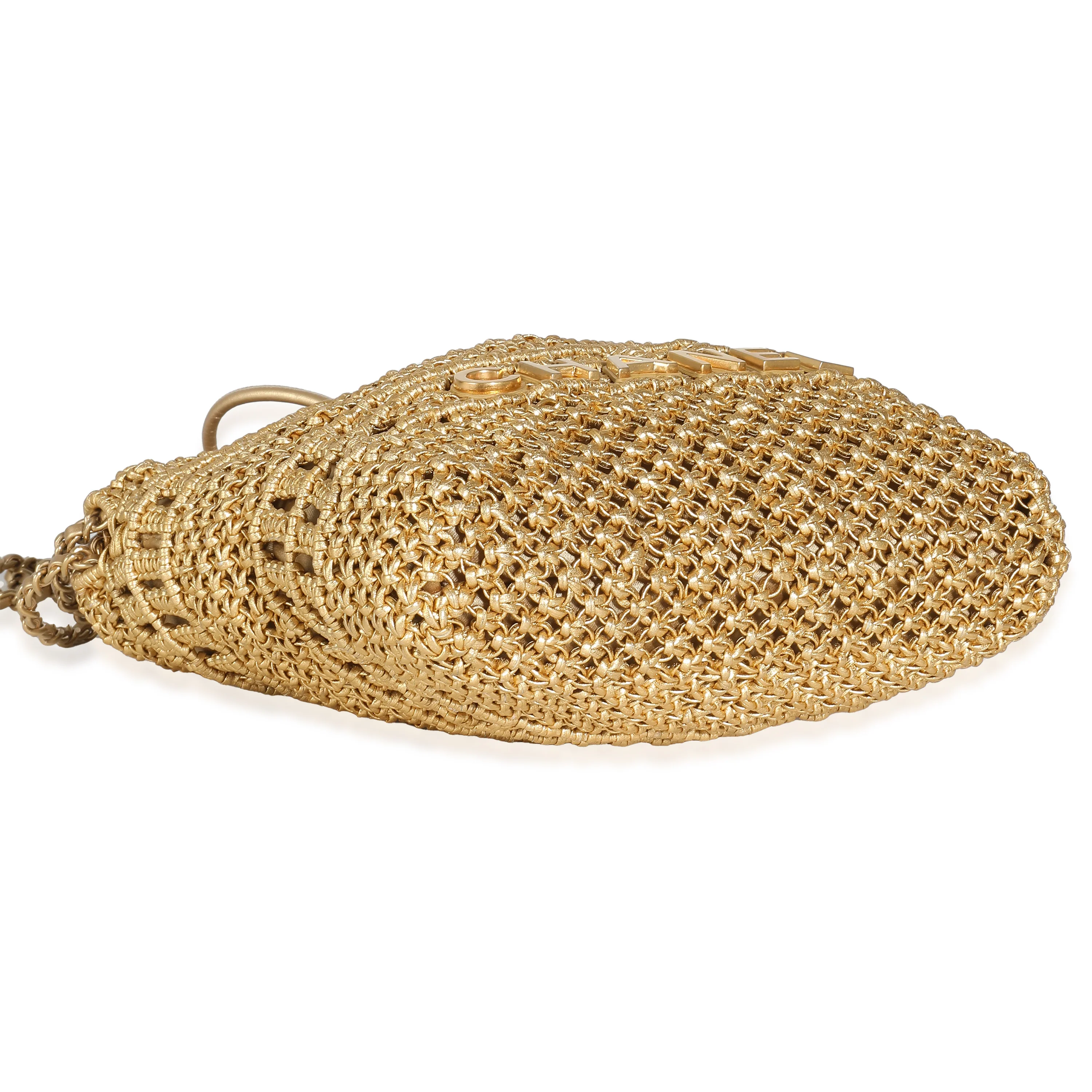 Chanel Métiers dart Gold Macrame Calfskin Mini Chanel 22 Hobo - Image 8