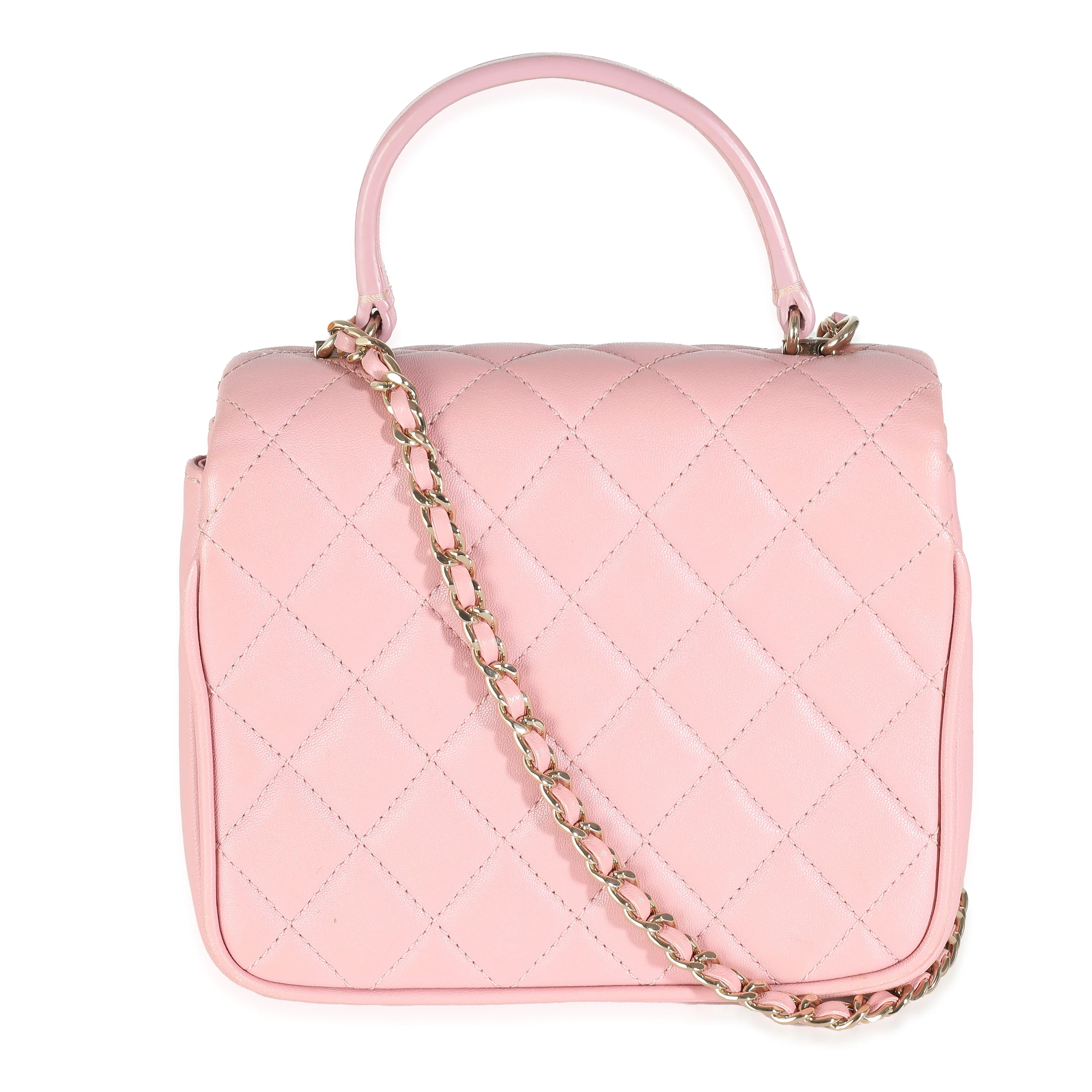 Pink Quilted Lambskin Mini Citizen Chic Flap Bag - Image 4