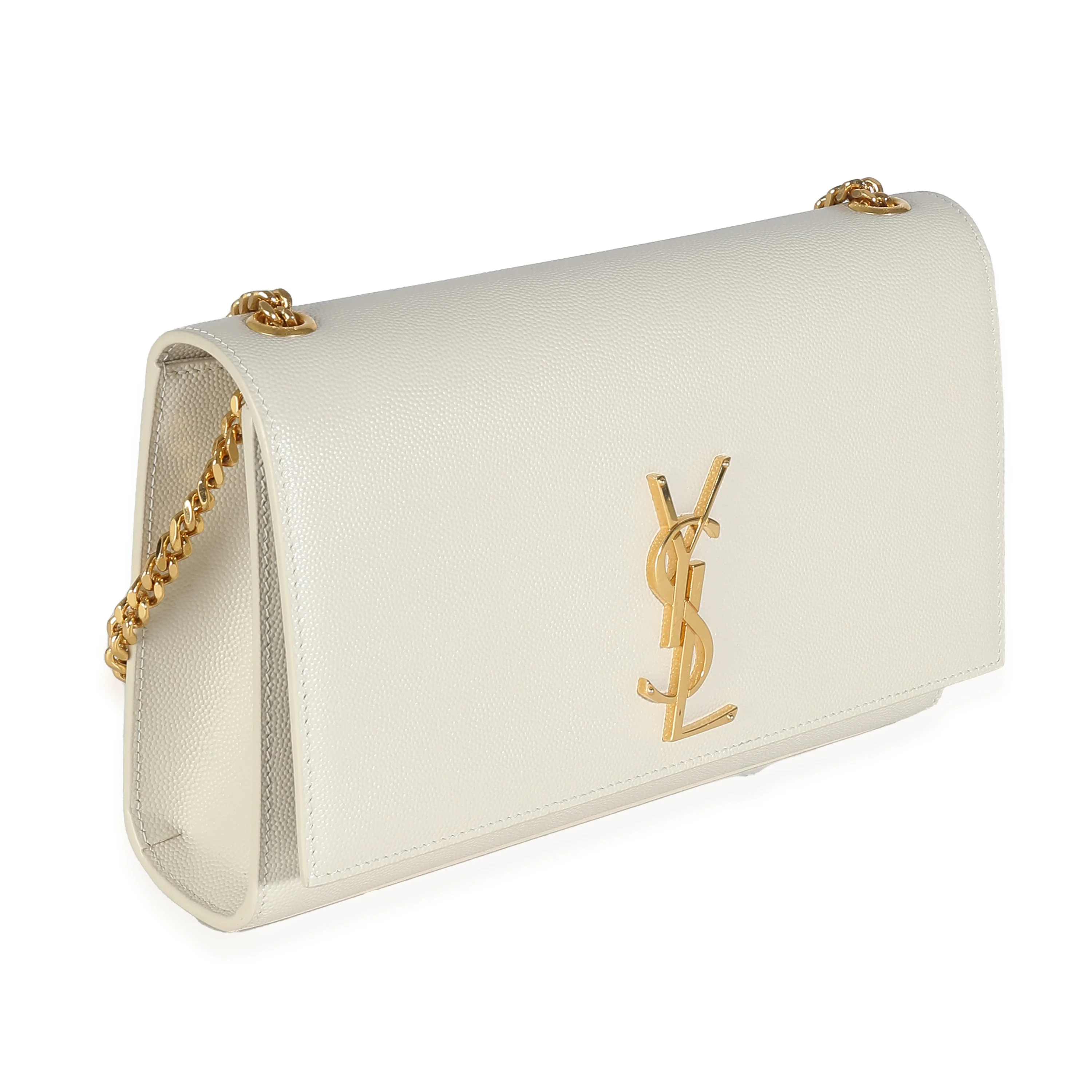 Saint Laurent Blanc Vintage Grain De Poudre Medium Kate Bag - Image 3