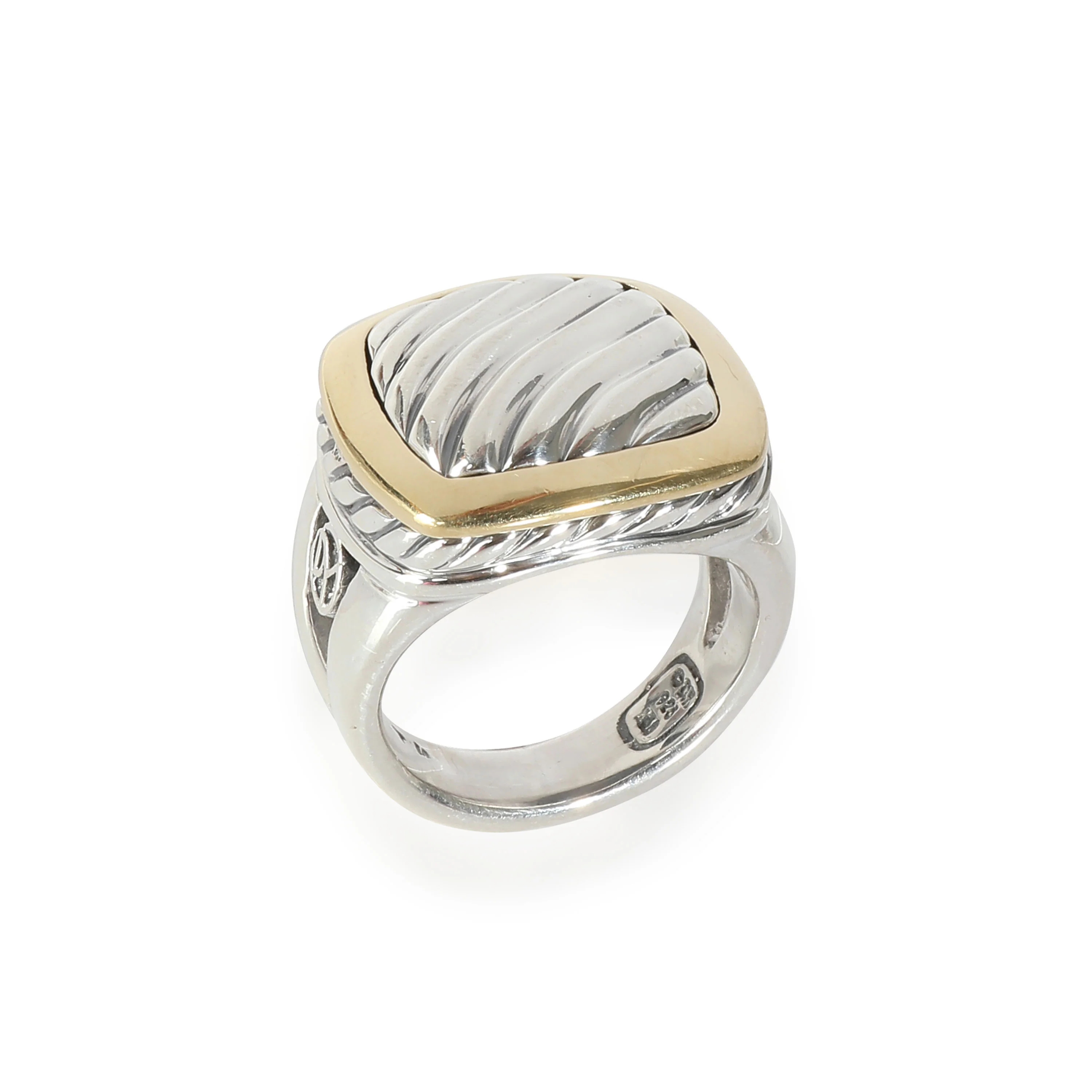 Sculpted Cable Ring in 18k Yellow Gold/Sterling Silver - Image 3