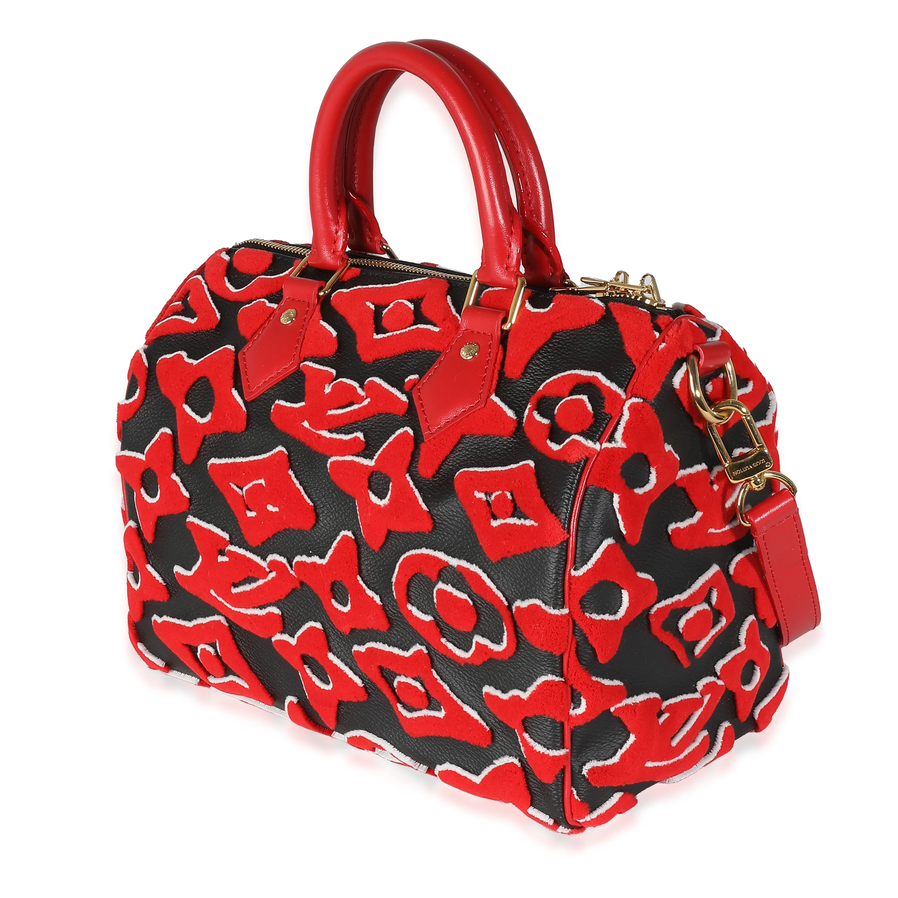 x UF Black Red Tufted Monogram Speedy Bandouliere 25 - Image 2