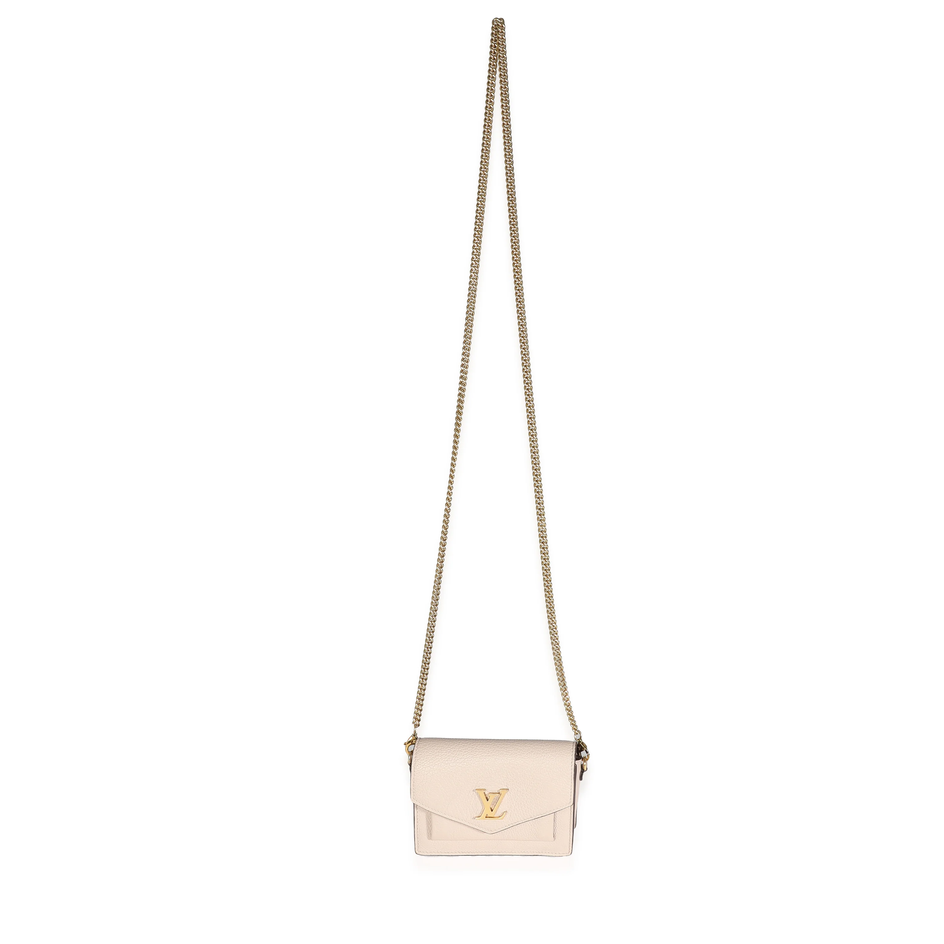 Greige Calfskin Mini MyLockMe Chain Pochette - Image 8