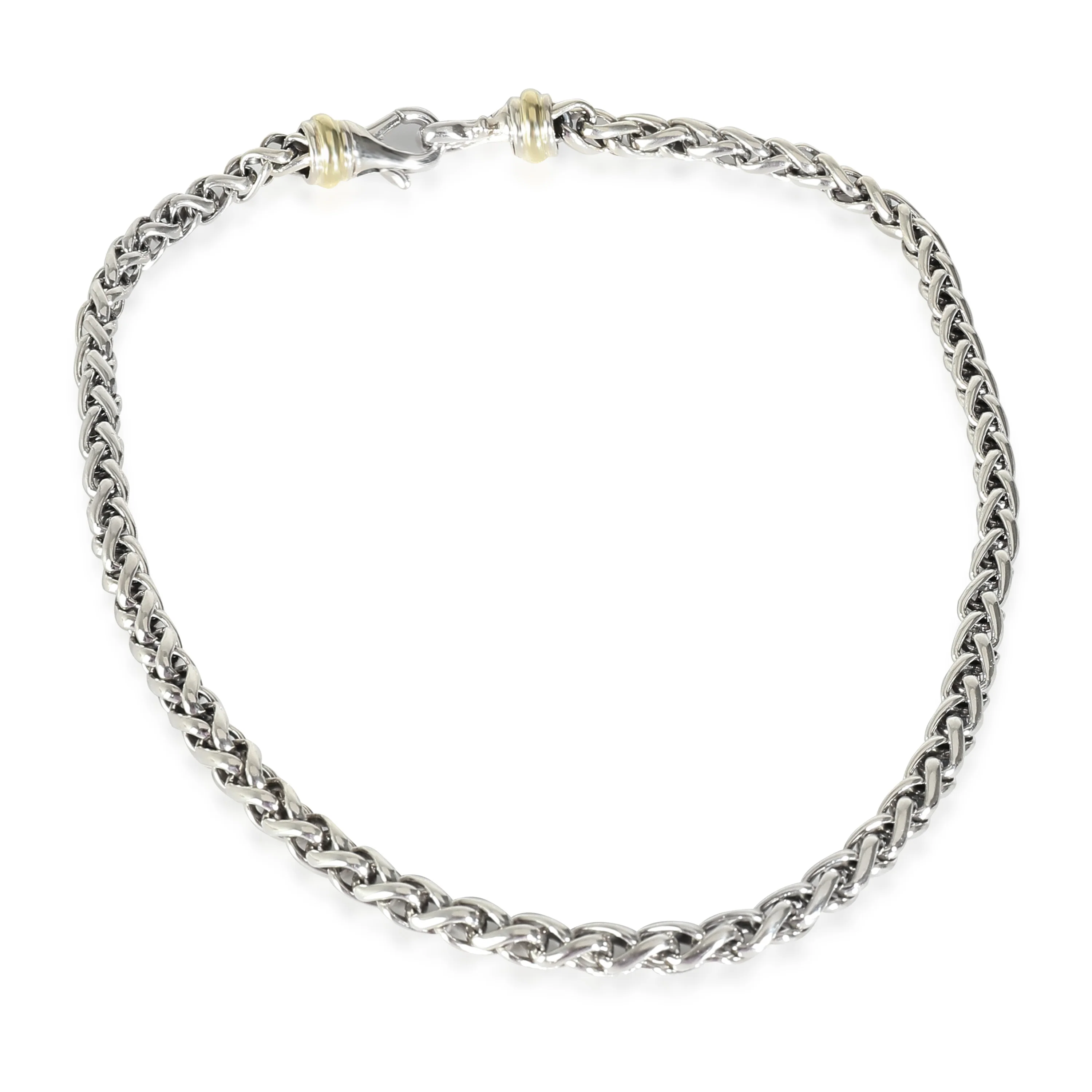 Wheat Chain Necklace in 14K Yellow Gold & Sterling Silver - Image 2