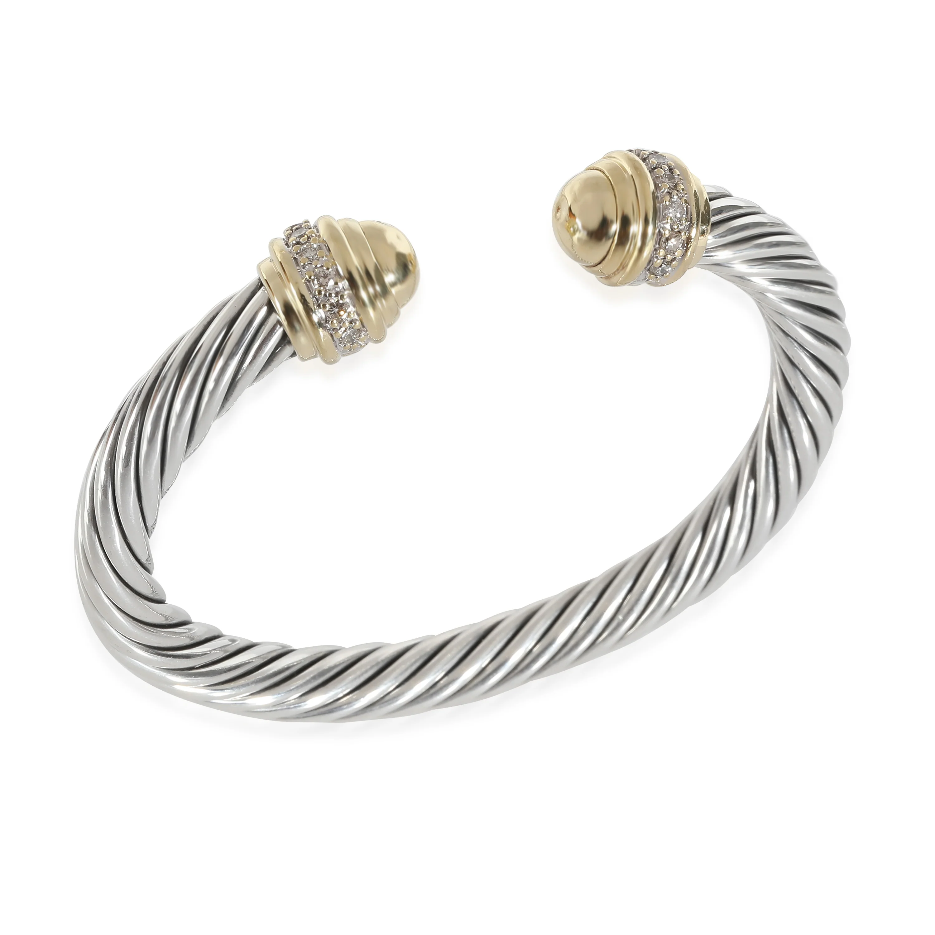 Cable Bracelet in 18k Yellow Gold/Sterling Silver 0.48 CTW - Image 3