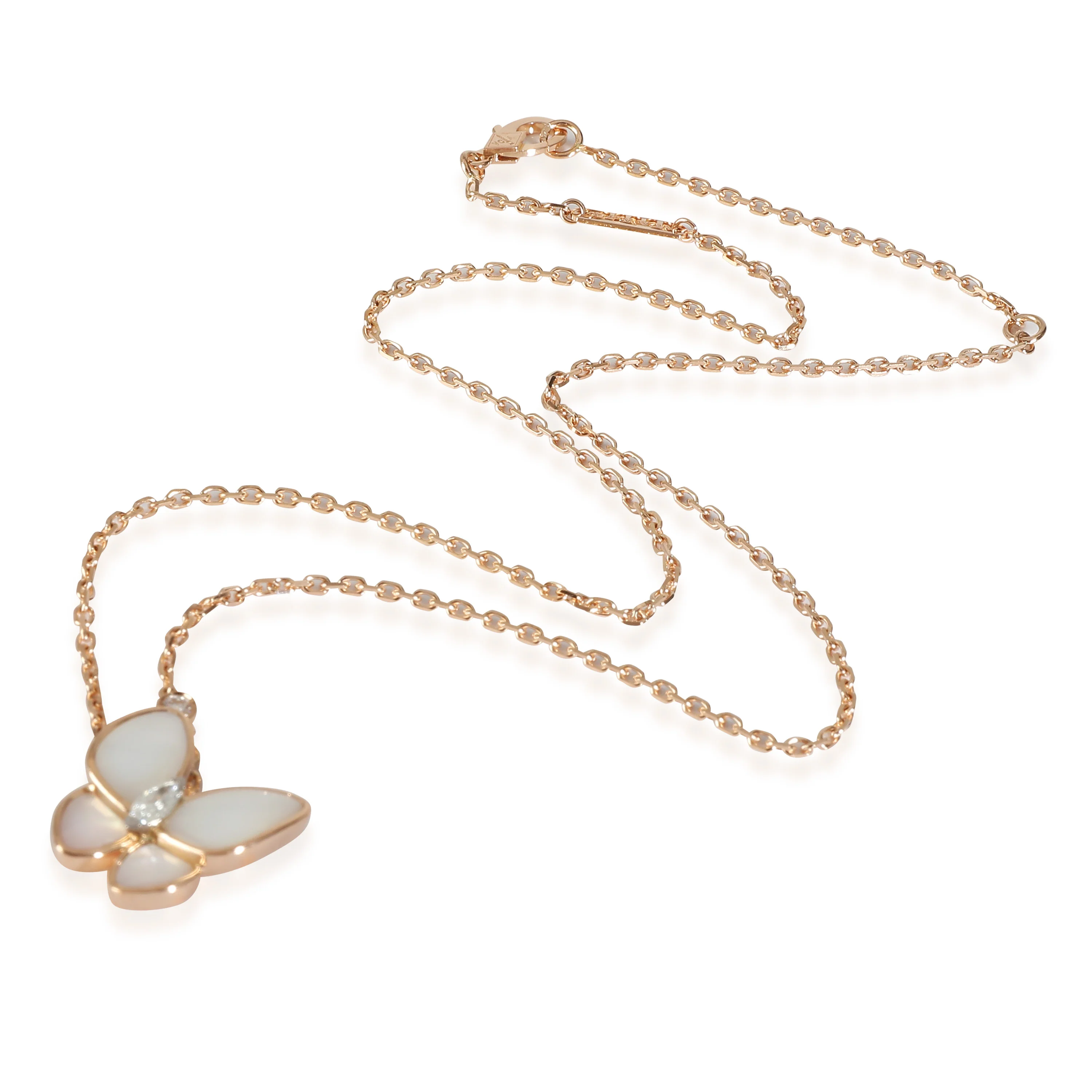 Two Butterfly Mother Of Pearl Pendant in 18K Rose Gold - Image 3