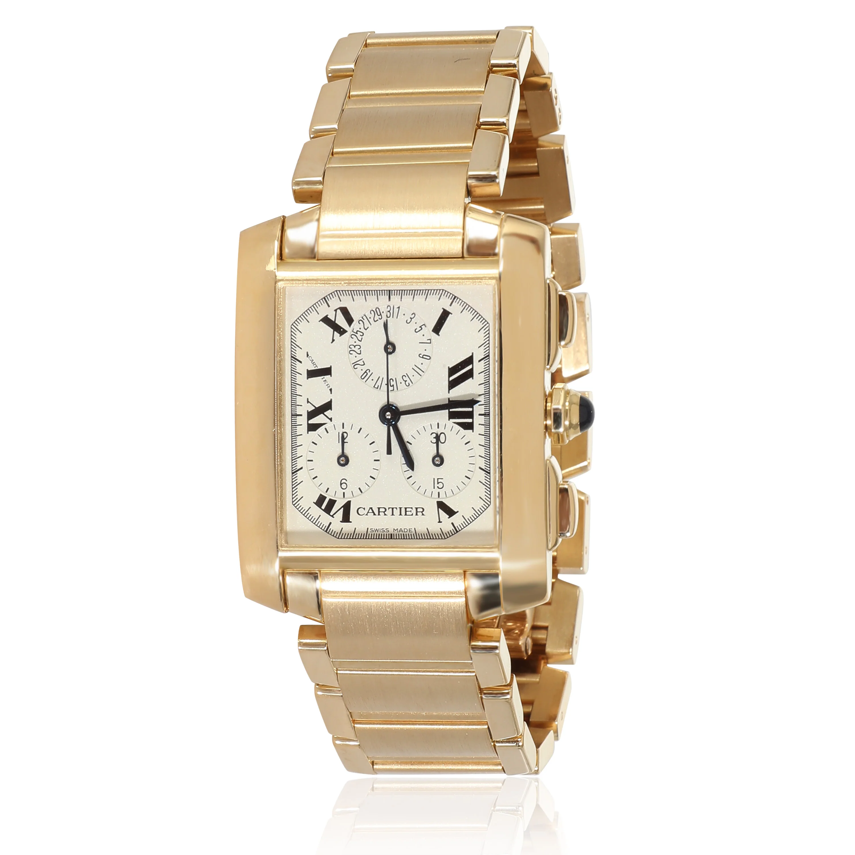 Tank Francaise Chronoflex W50005R2 Unisex Watch in 18kt Yellow Gold