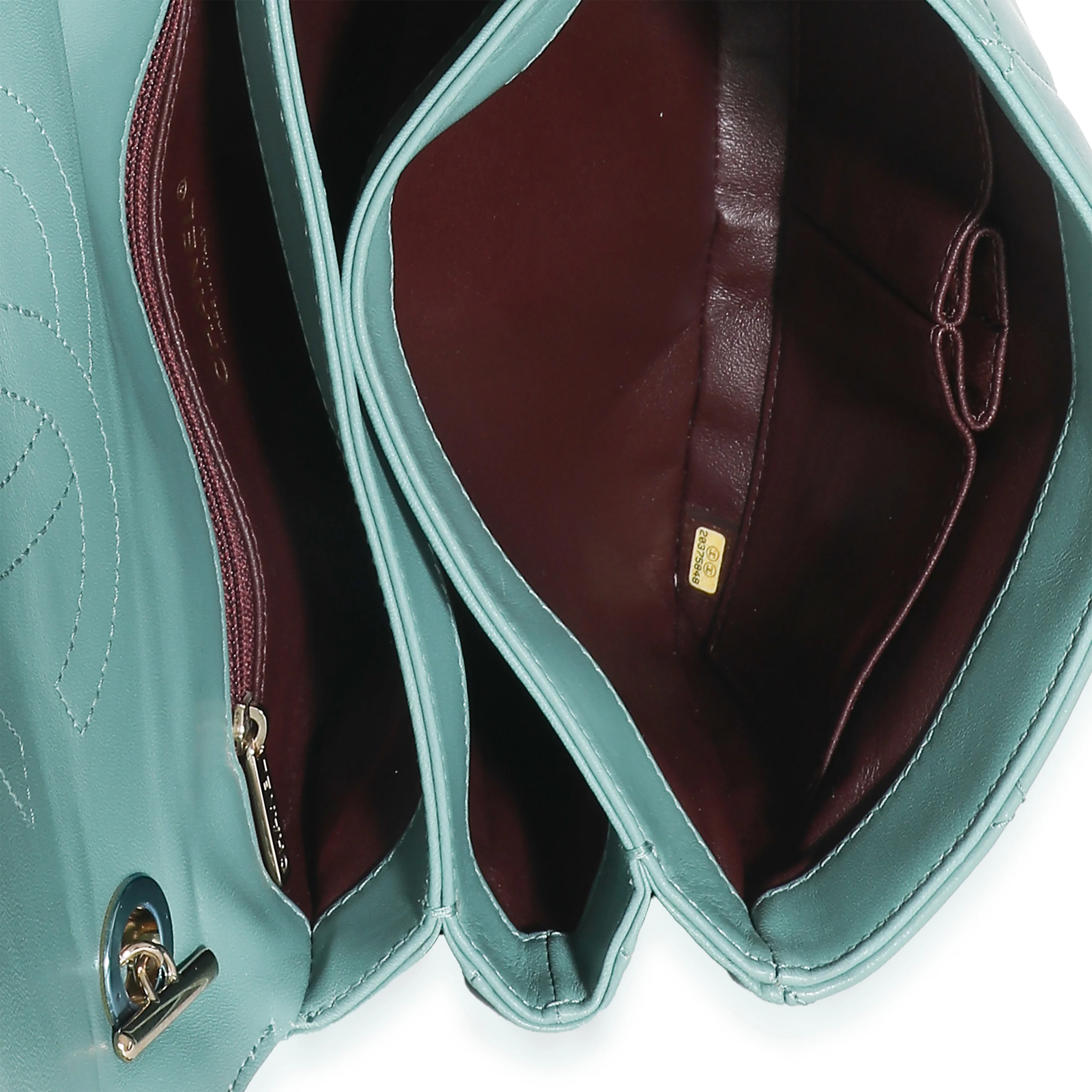 Green Quilted Lambskin Small Trendy CC Dual Handle Flap Bag - Image 9