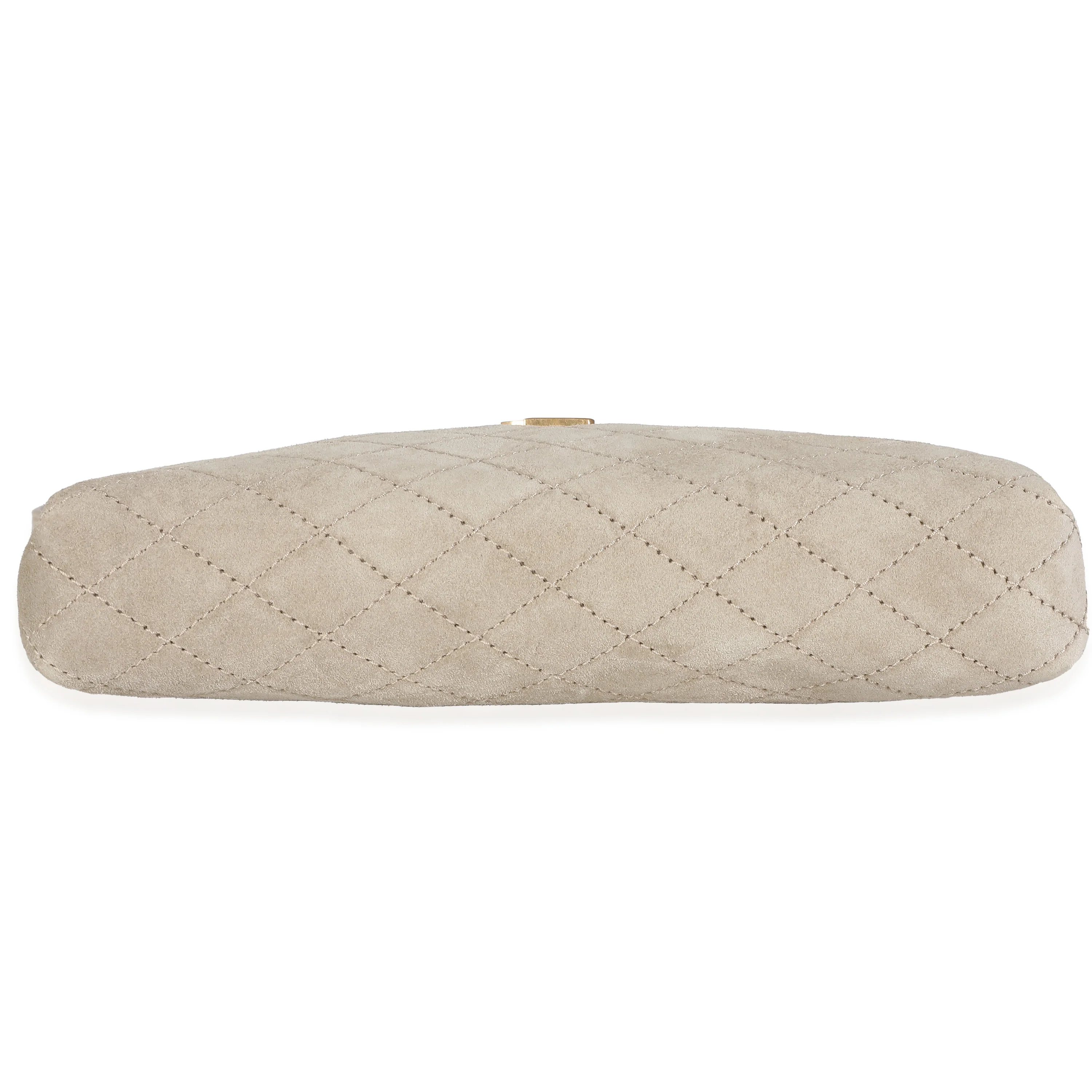 Matt Gold Quilted Suede Gaby Zipped Pouch - Image 6