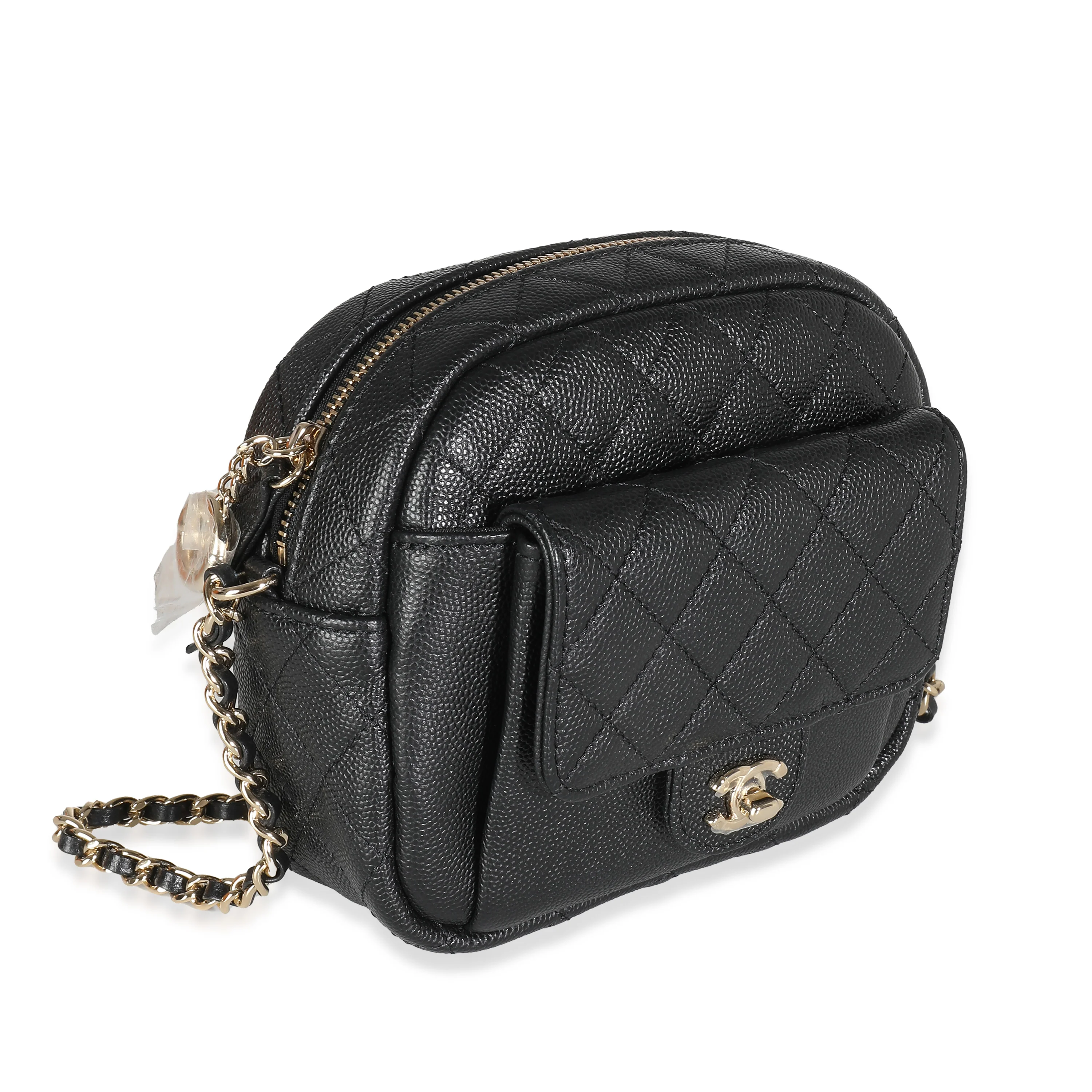 Black Quilted Caviar Day Camera Case - Image 3