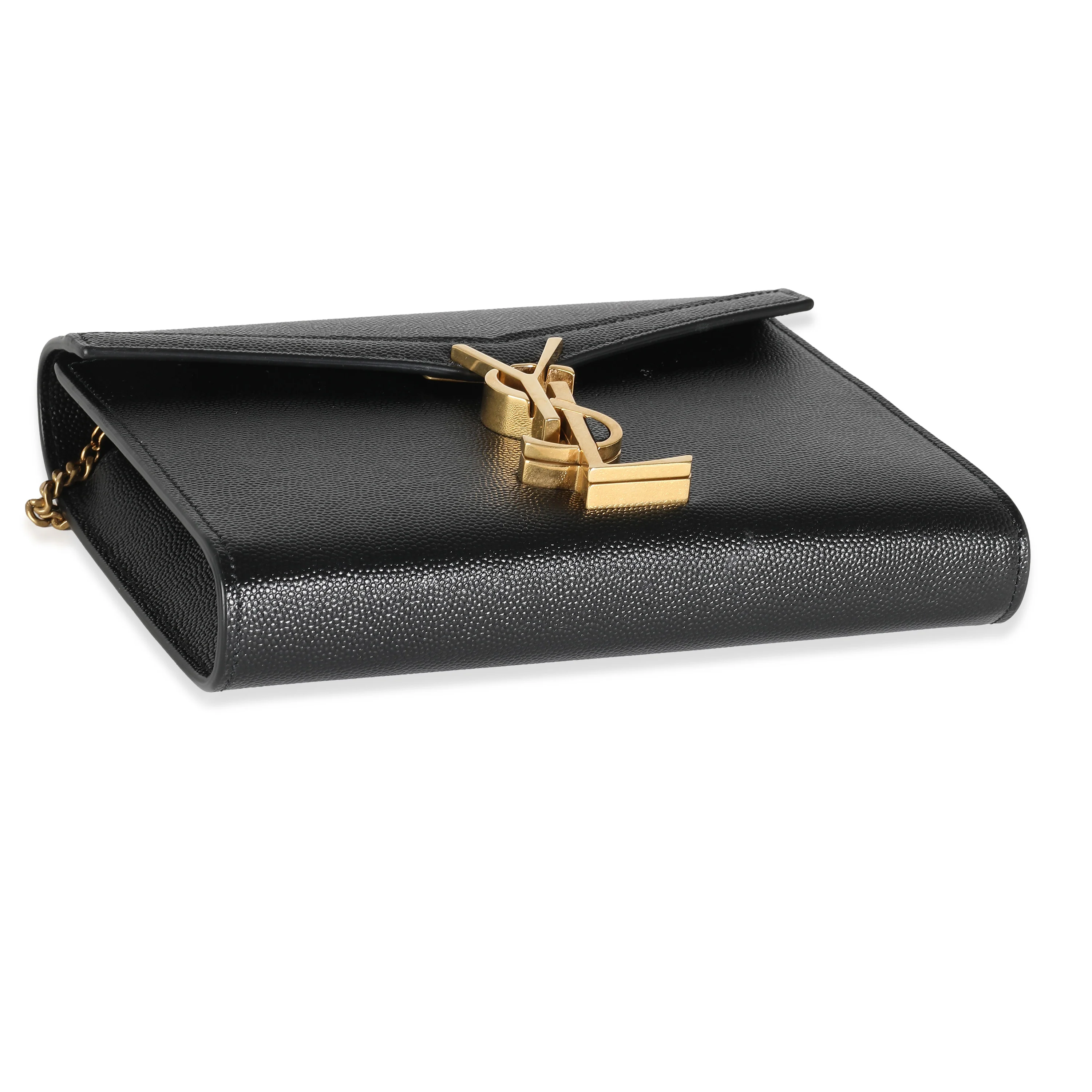 Black Grain De Poudre Monogram Cassandra Wallet On Chain - Image 6