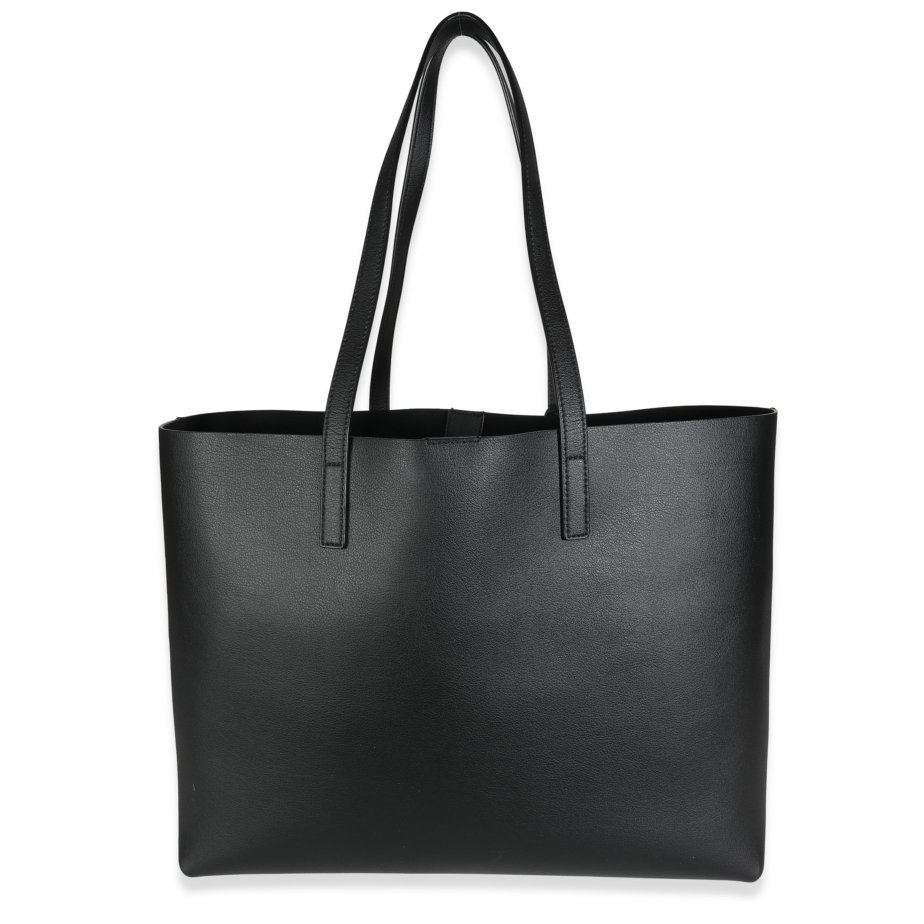 Black Calfskin East West Shopping Tote - Image 4