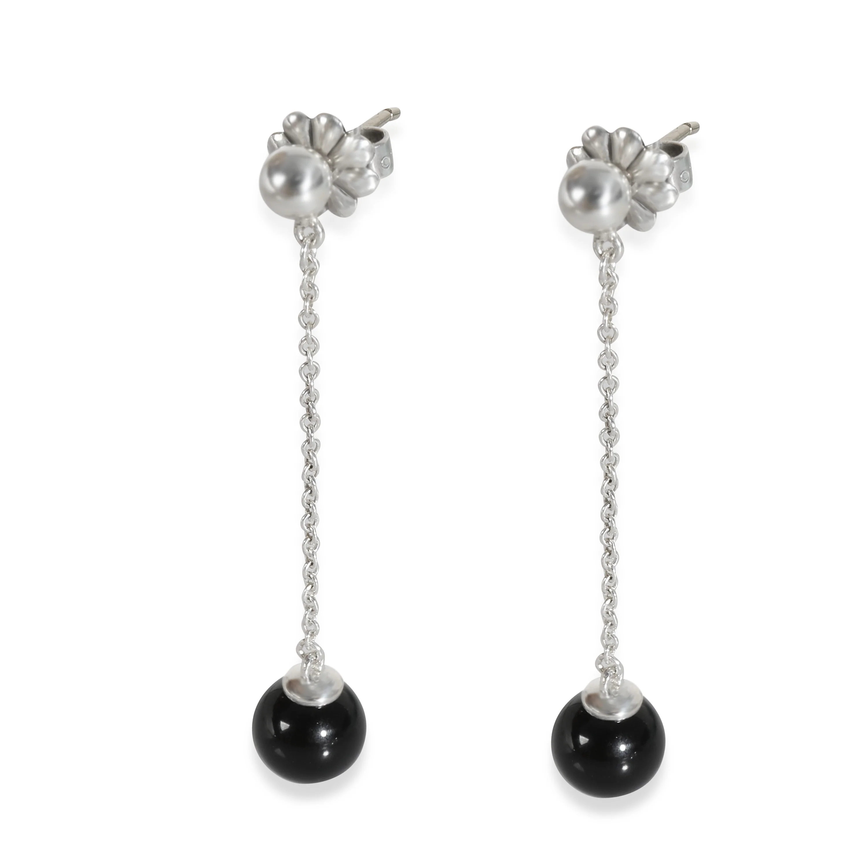 Onyx Drop Earrings in  Sterling Silver - Image 2