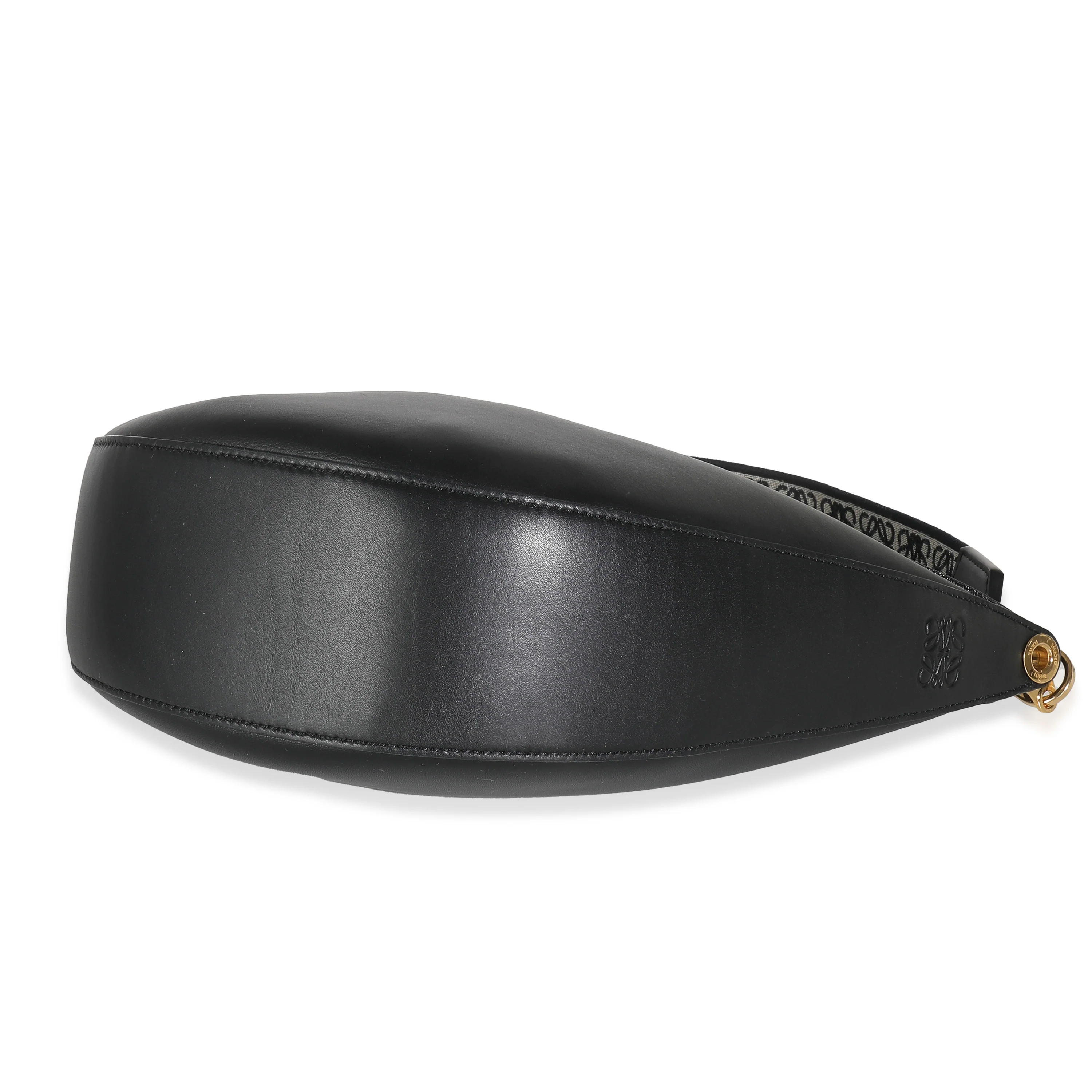Black Satin Calfskin Small Luna Hobo - Image 7