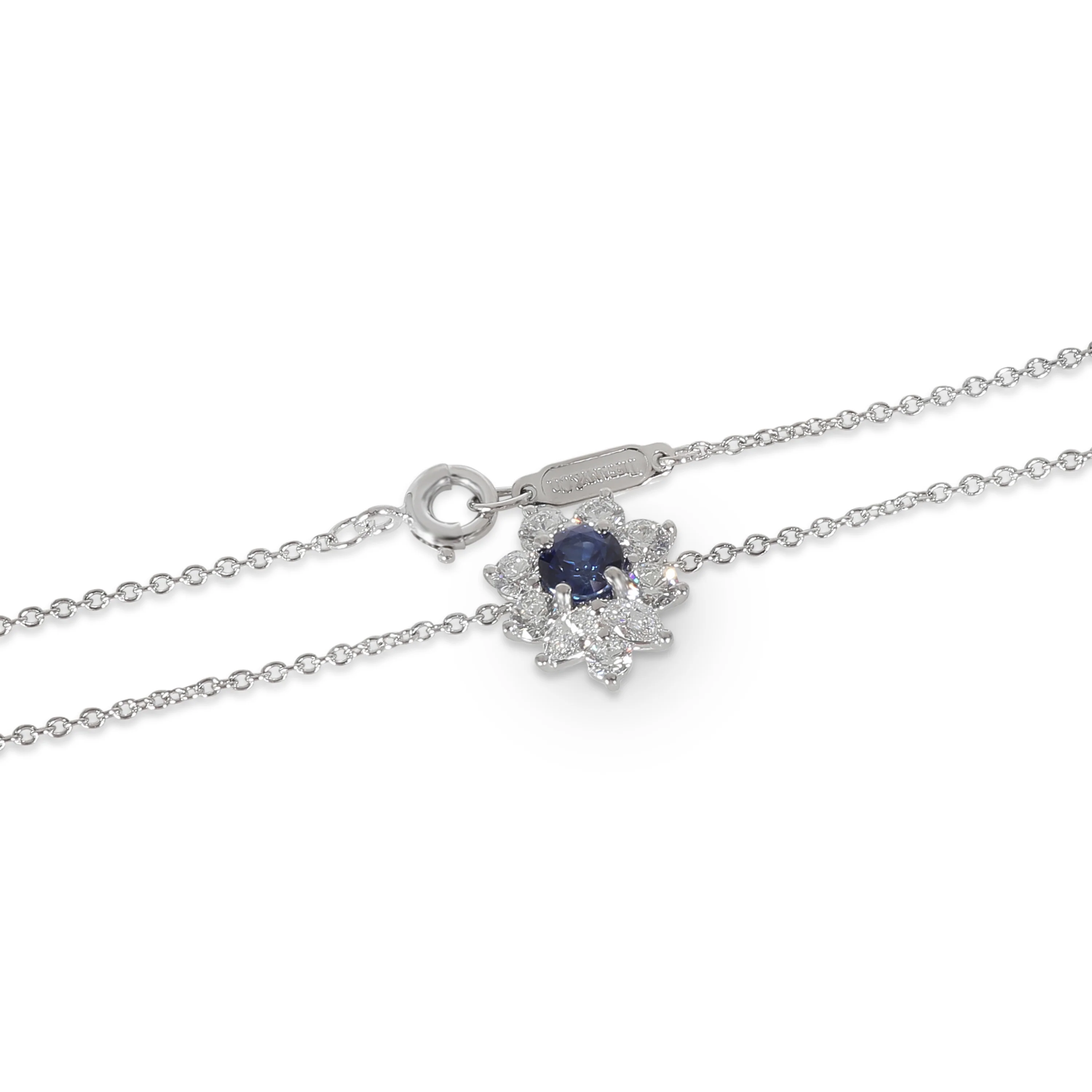 Victoria Sapphire Diamond Fashion Pendant in Platinum 0.53 CTW - Image 2
