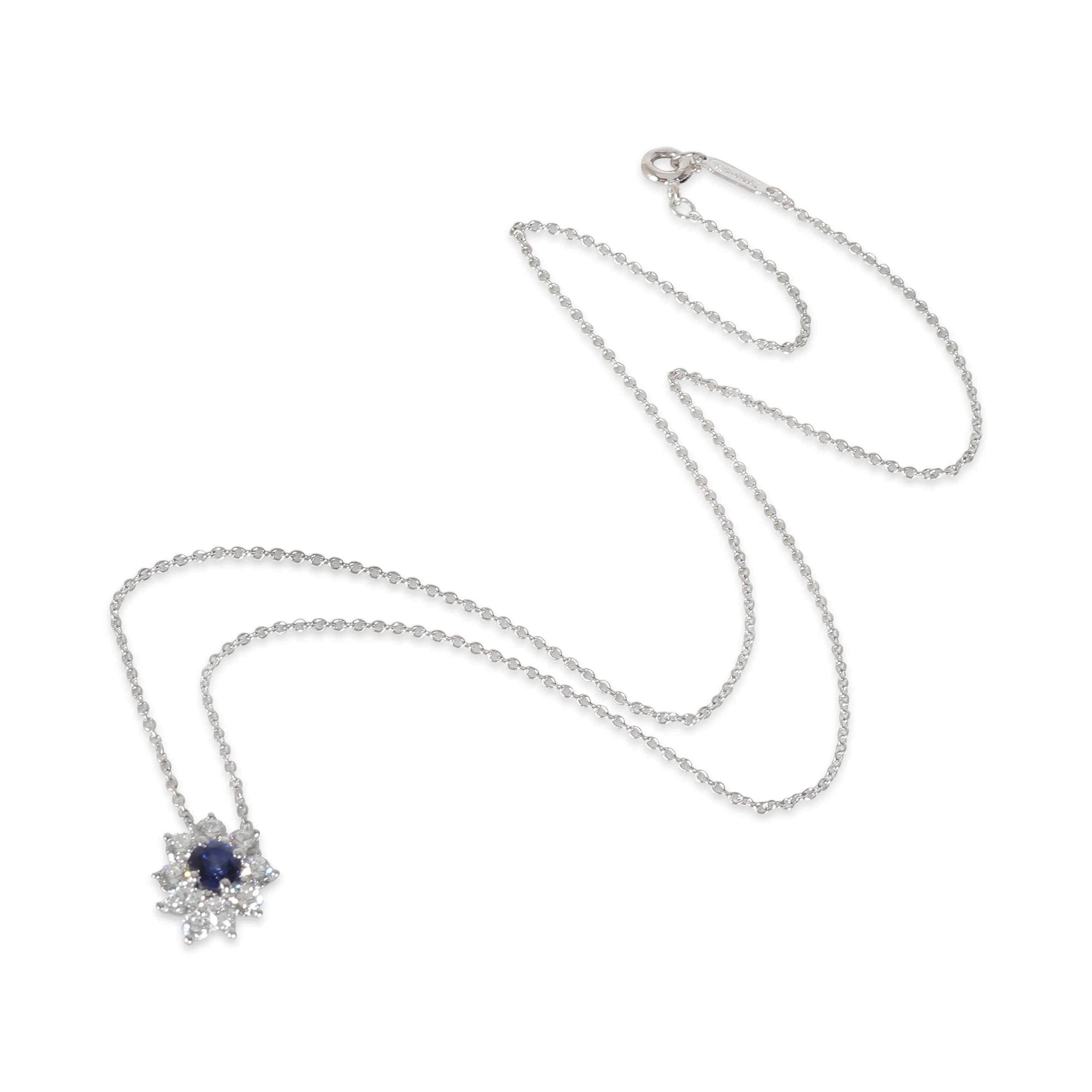 Victoria Sapphire Diamond Fashion Pendant in Platinum 0.53 CTW - Image 3