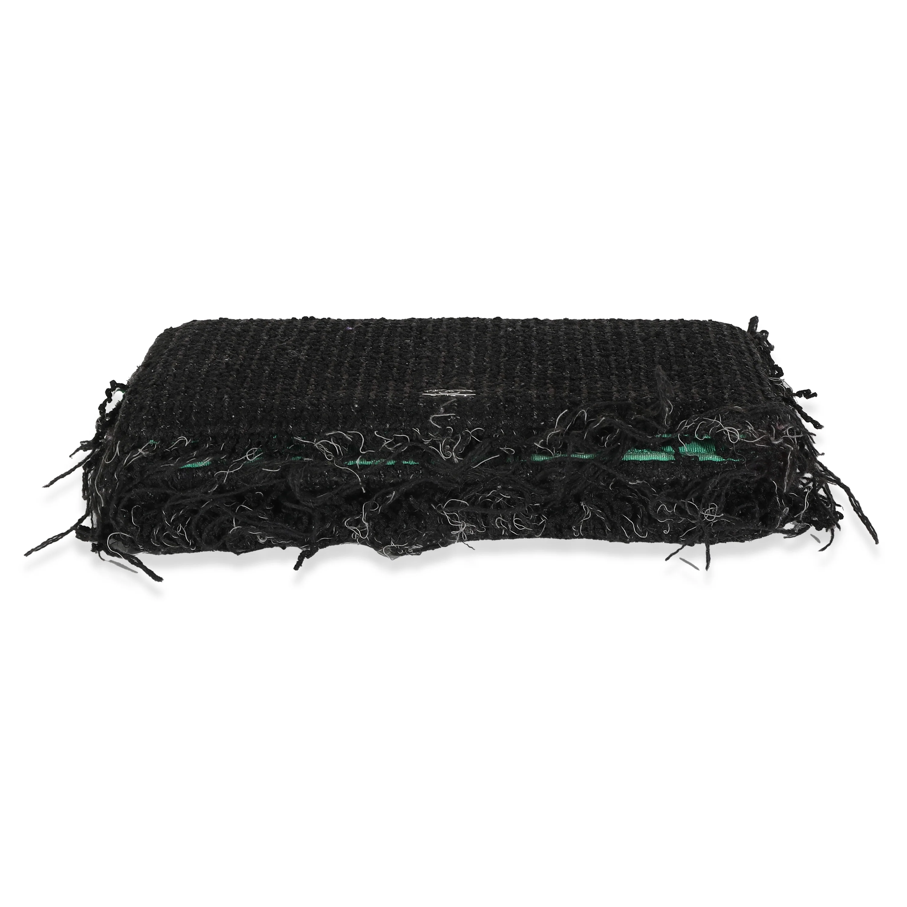 Black Green Frayed Tweed Robot Wallet On Chain - Image 5