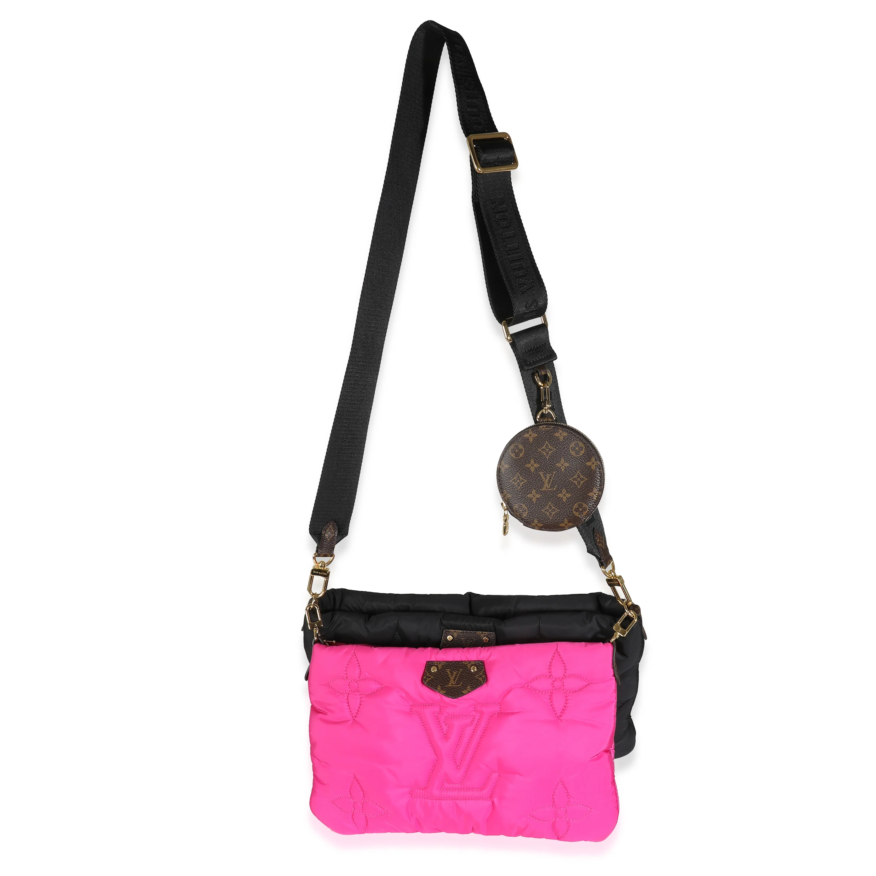 Black Fuchsia Econyl Monogram Maxi Multi Pochette Accessories - Image 6
