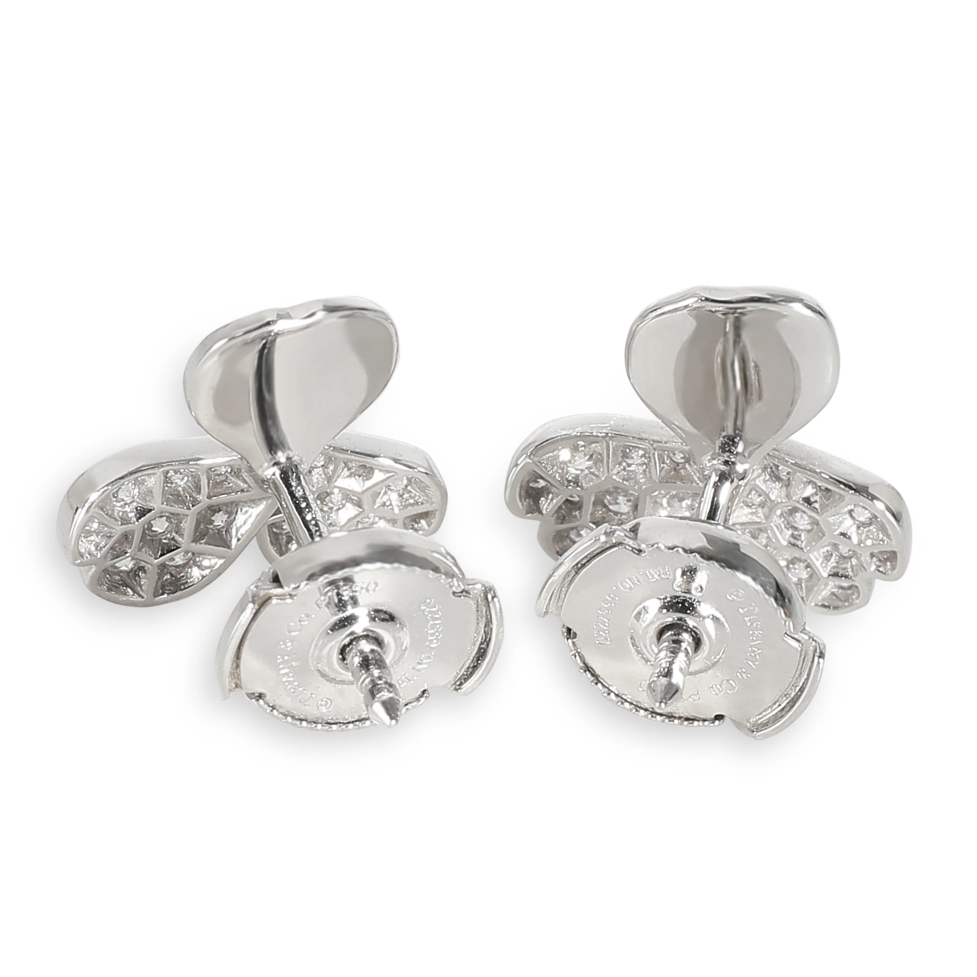 Paper Flowers Earrings in  Platinum 0.34 CTW - Image 3