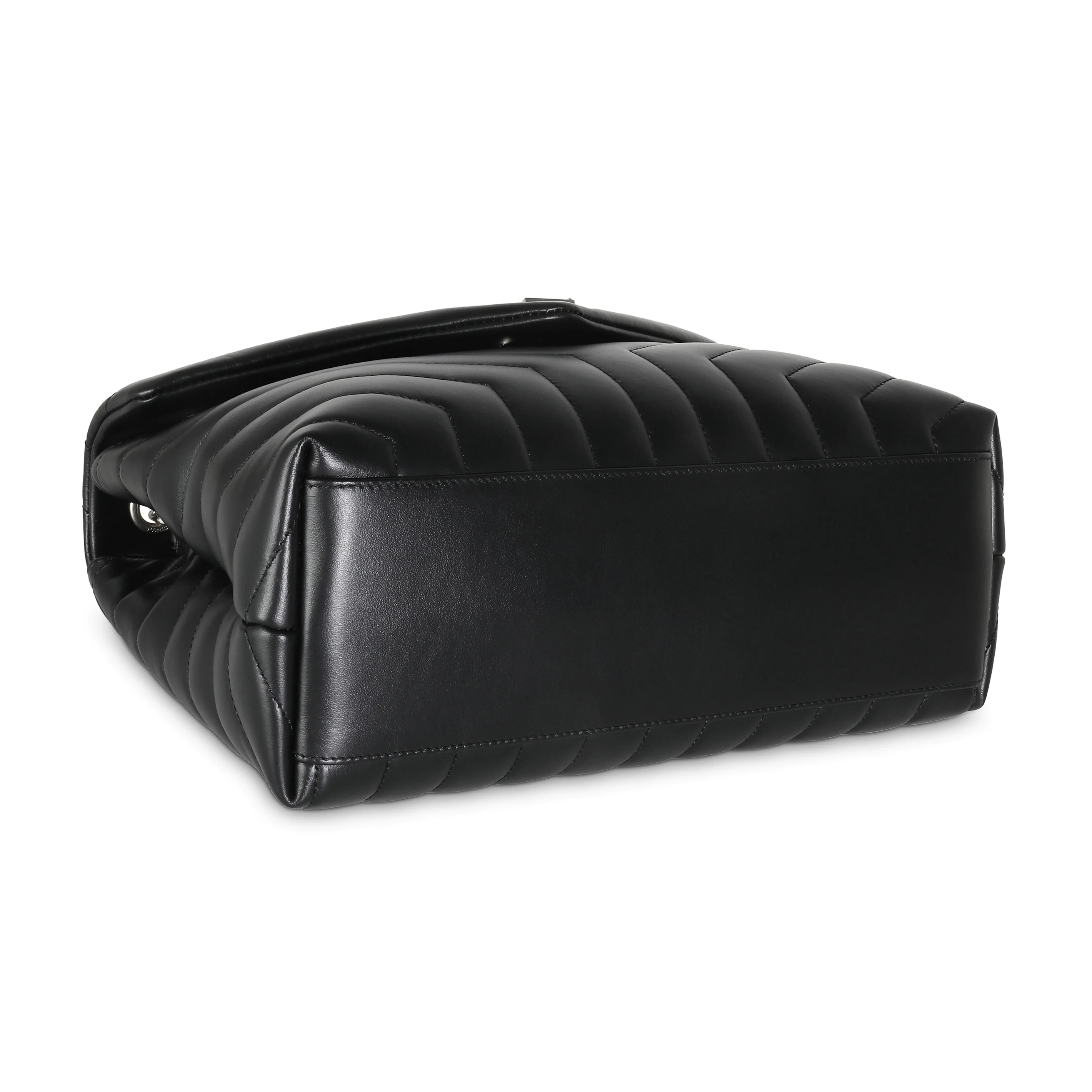 Black Matelassé Lambskin Medium Loulou - Image 6