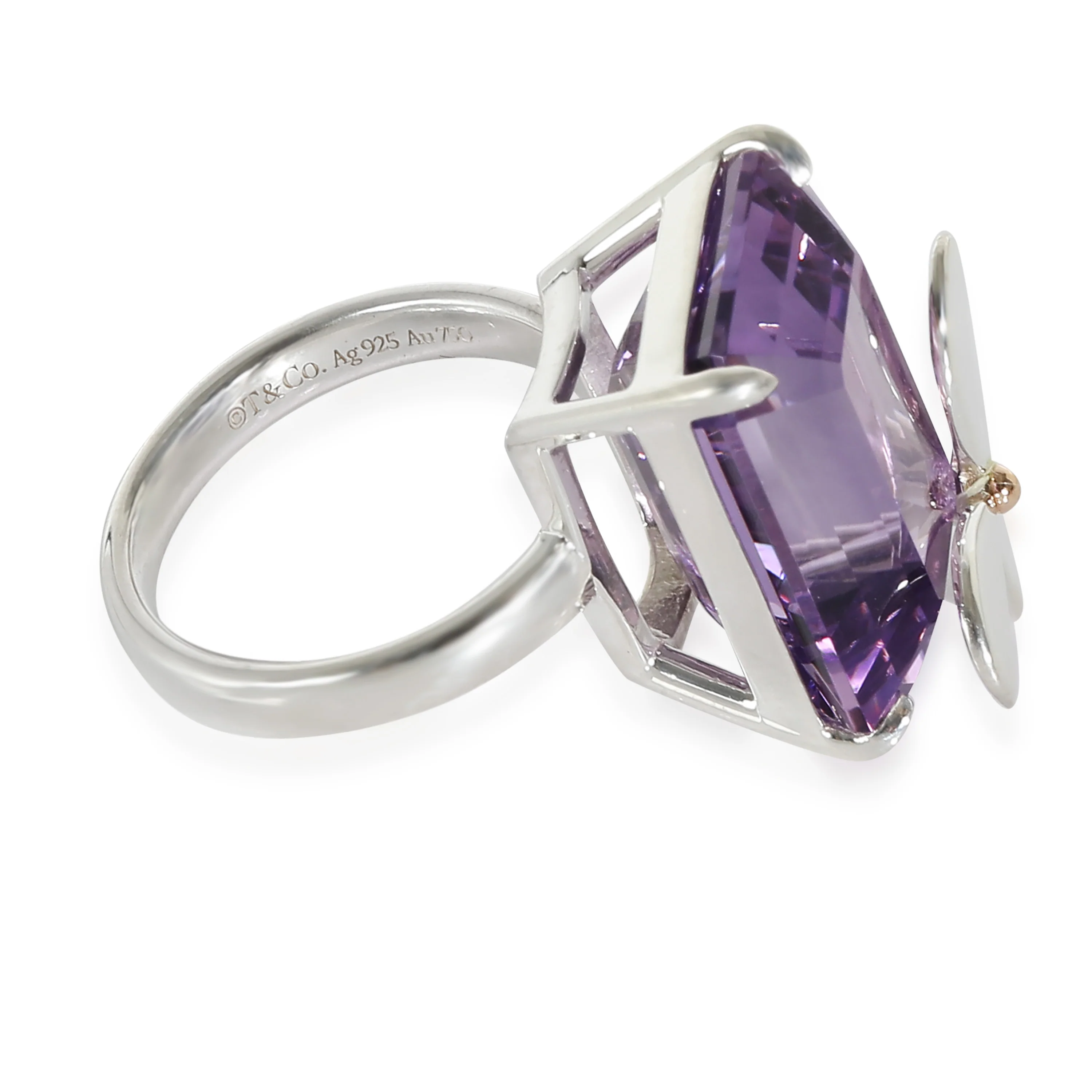 Love Bug Amethyst Ring in 18k Pink Gold/Sterling Silver - Image 2