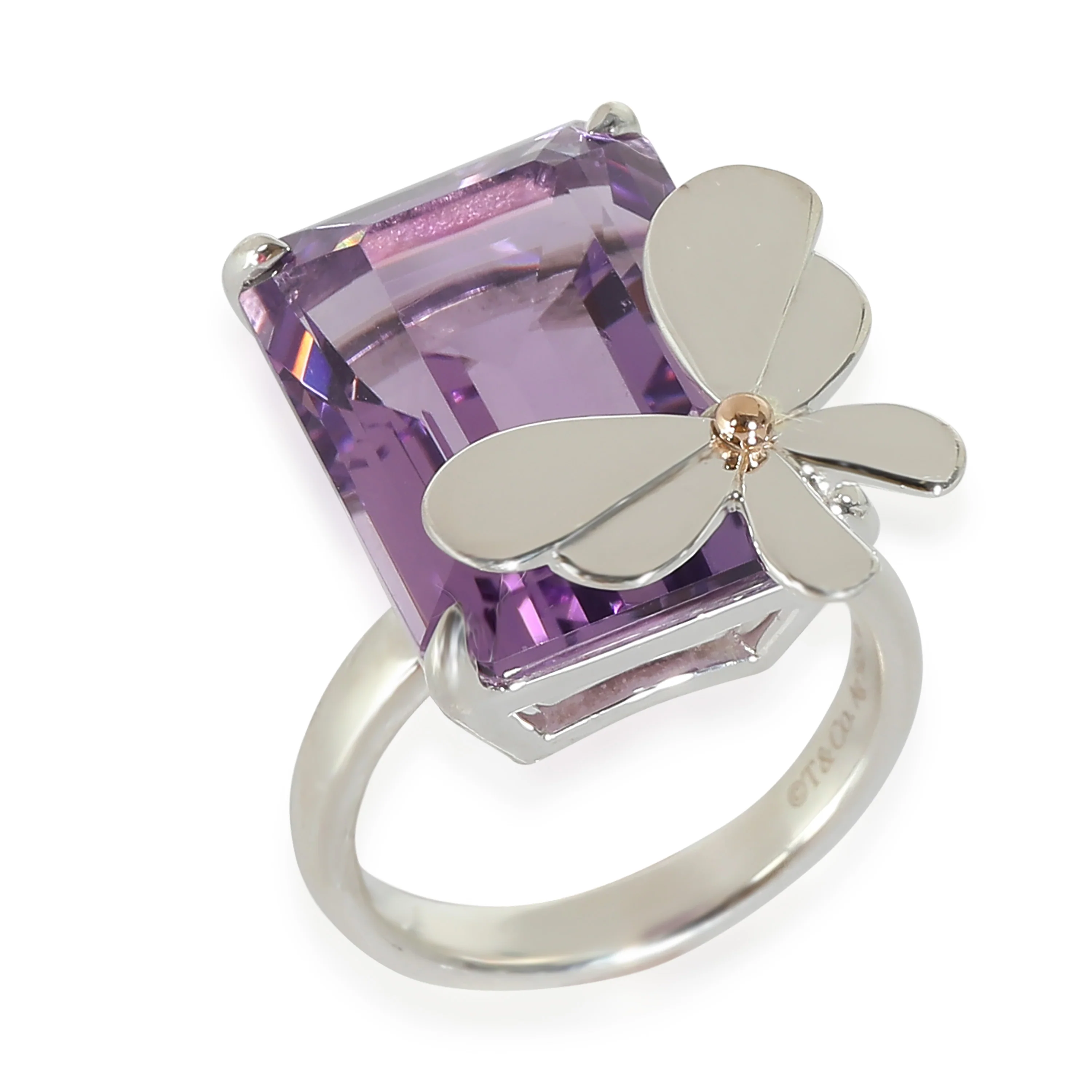 Love Bug Amethyst Ring in 18k Pink Gold/Sterling Silver - Image 3