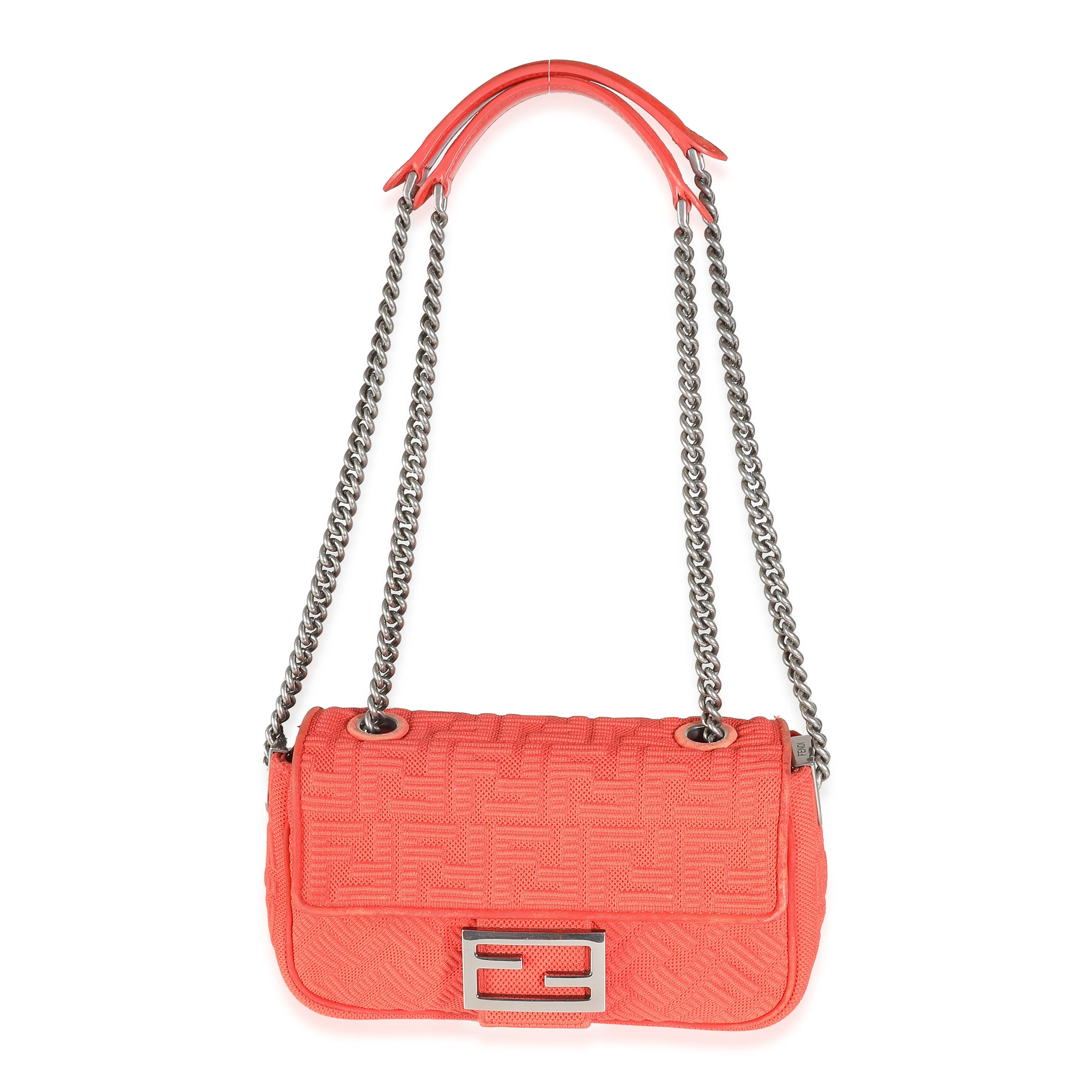 Tulipano Technical Fabric FF Midi Chain Baguette Bag - Image 8