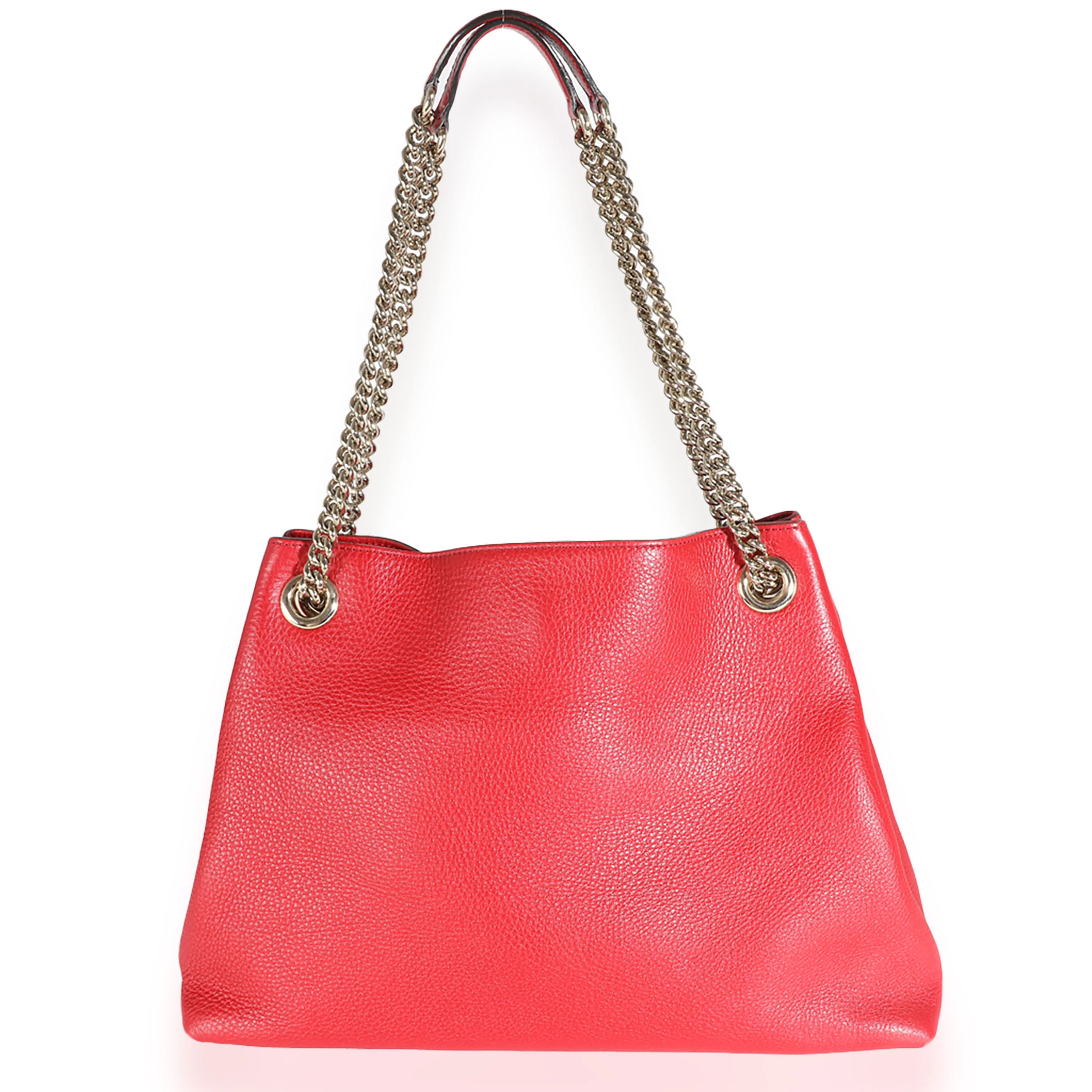 Red Pebbled Calfskin Soho Disco Chain Tote - Image 3