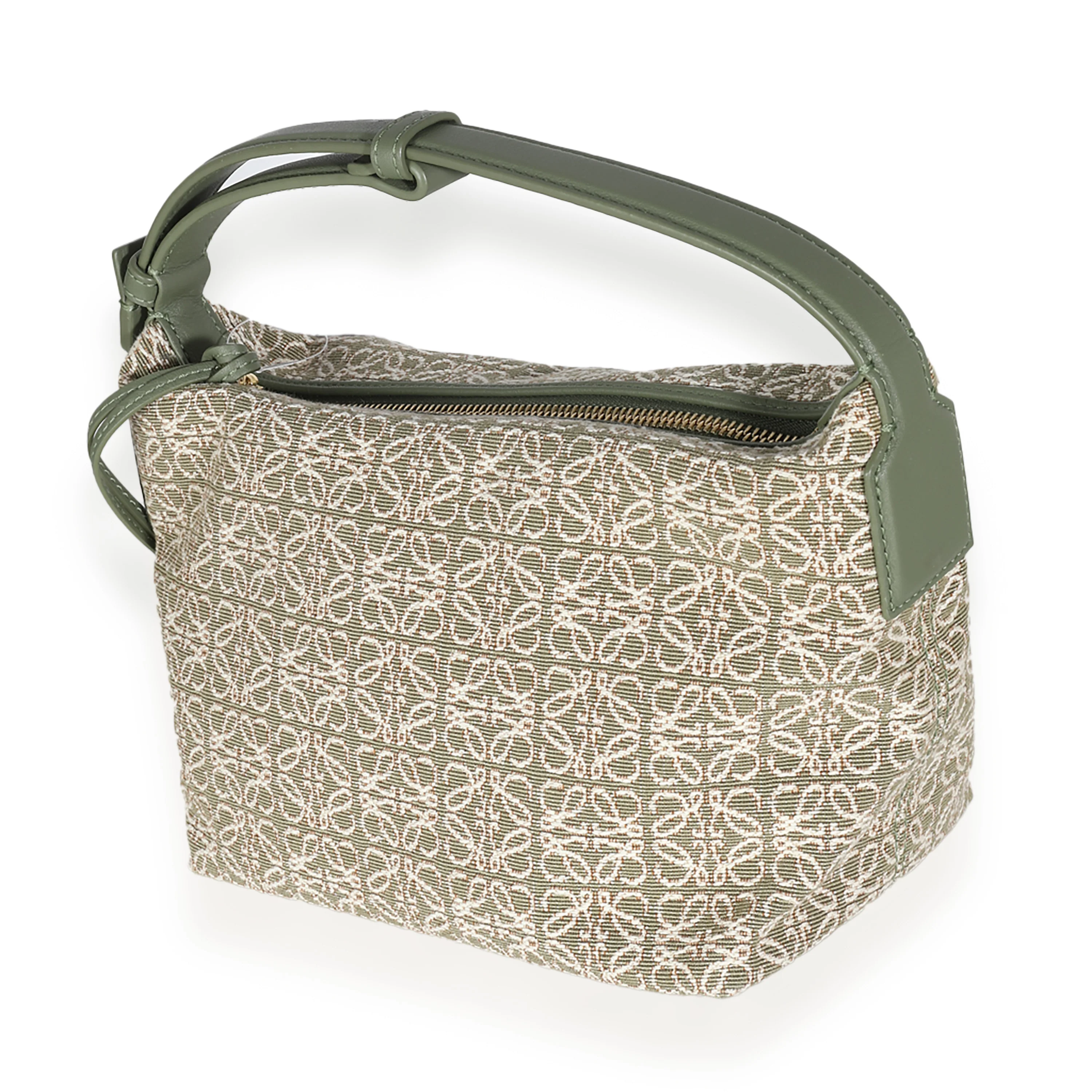 Green Anagram Jacquard Small Cubi Bag - Image 2