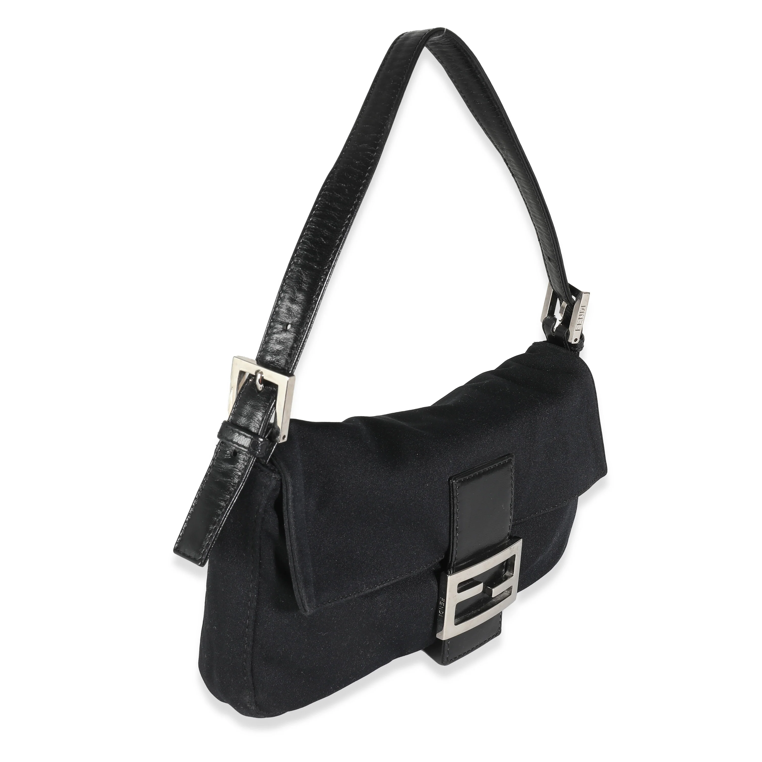 Black Neoprene Medium Baguette Bag - Image 3