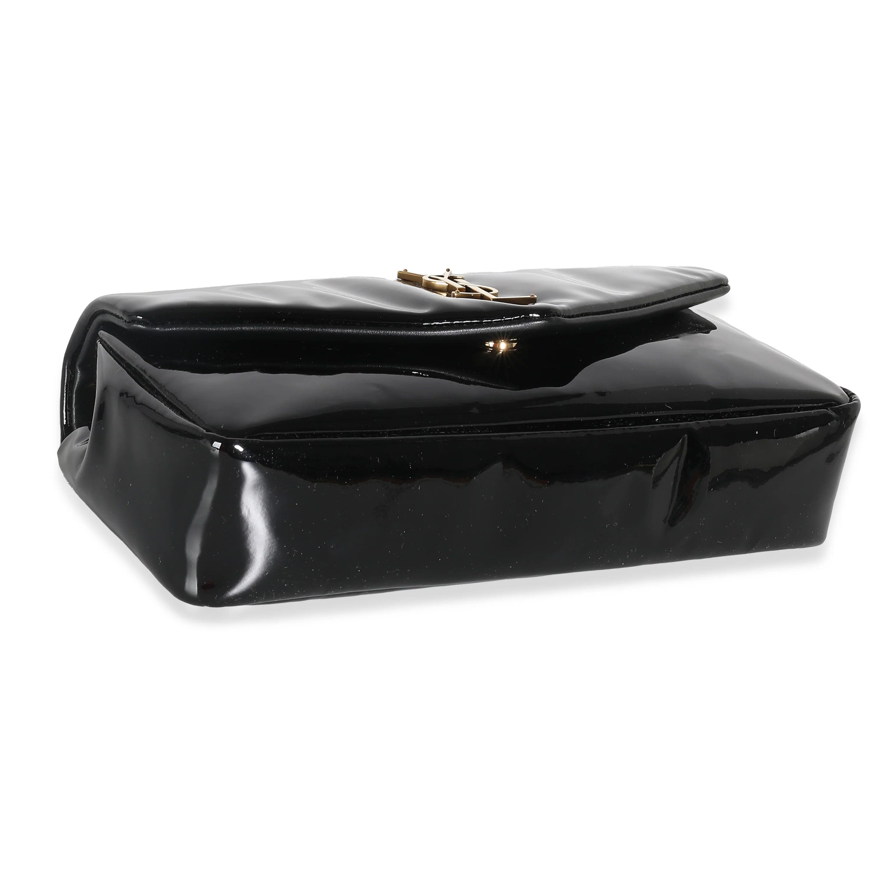 Black Patent Medium Calypso Chain Bag - Image 6