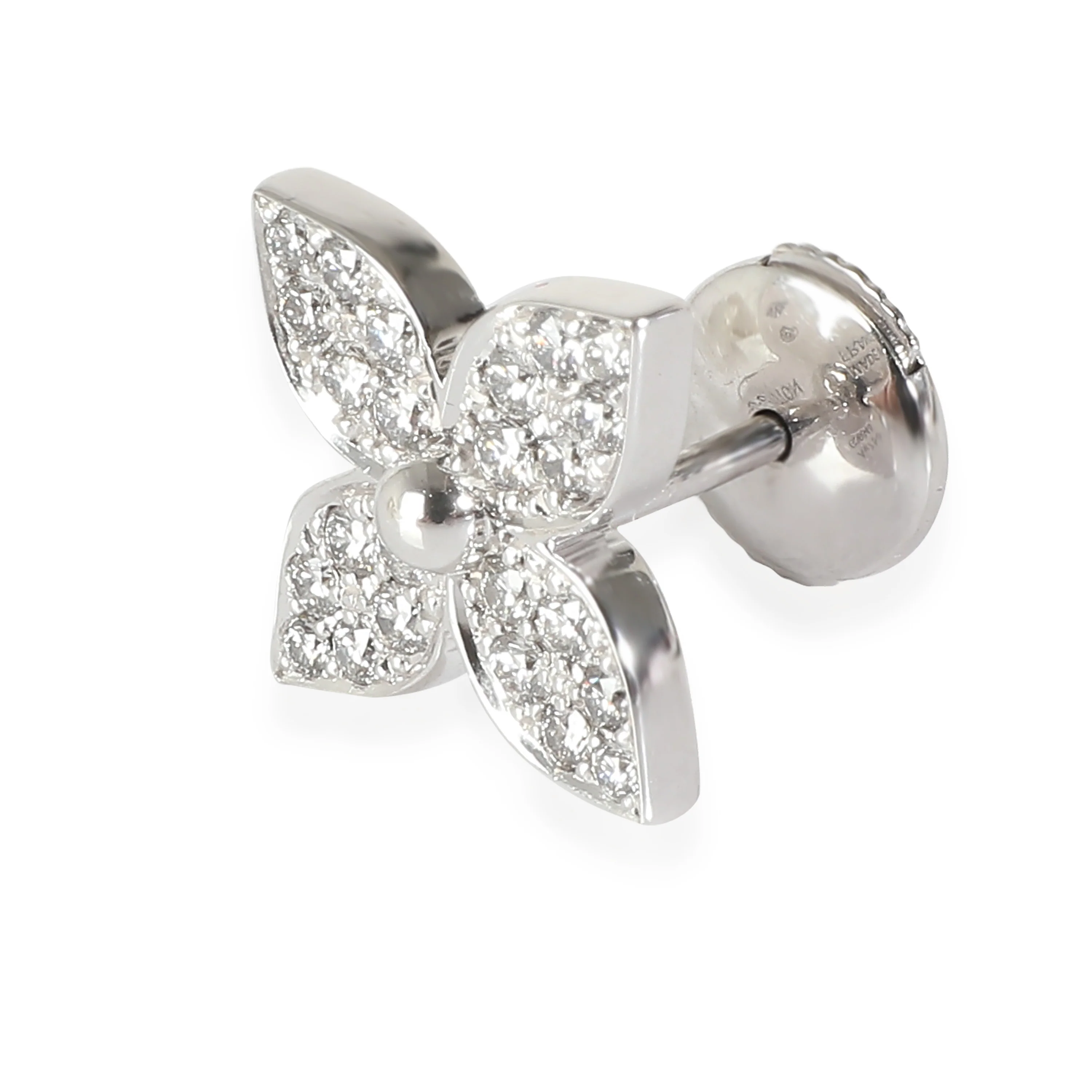 Idylle Blossom Single Earring in 18k White Gold 0.2 CTW - Image 2