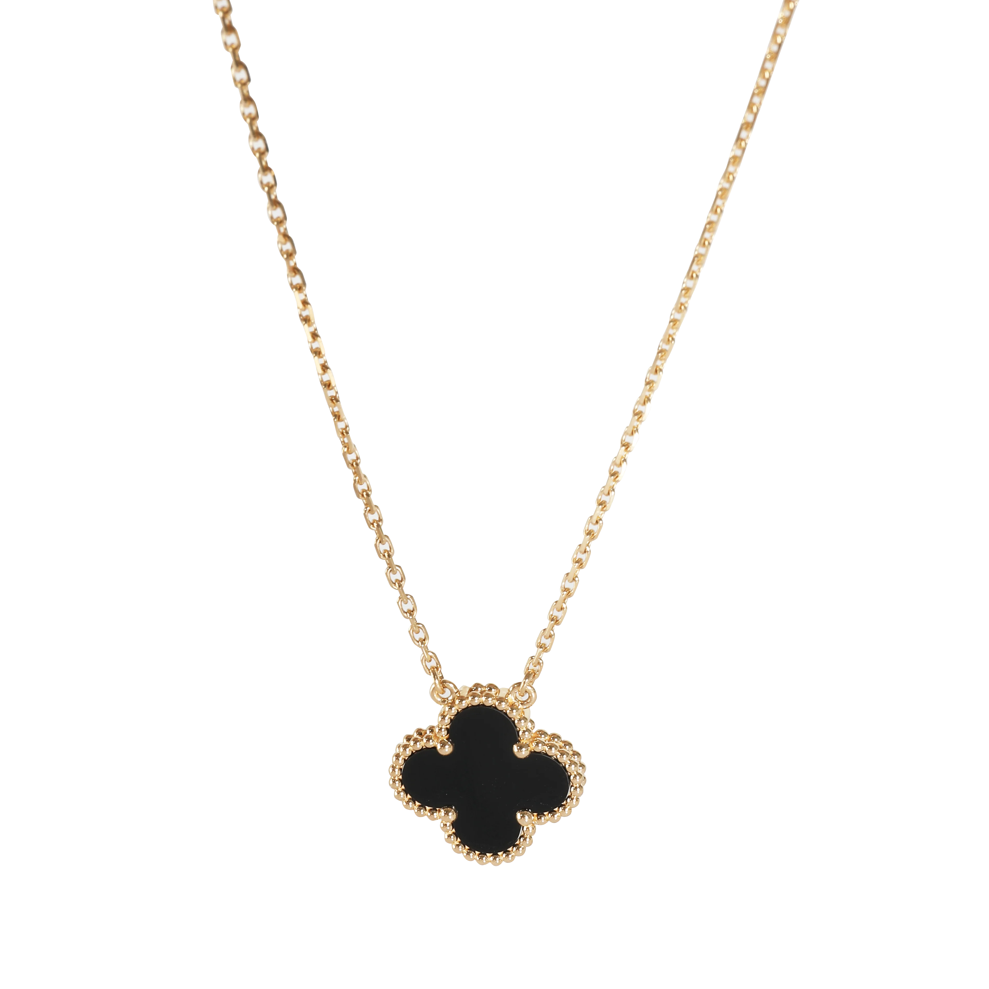 Alhambra Onyx Fashion Pendant in 18k Yellow Gold