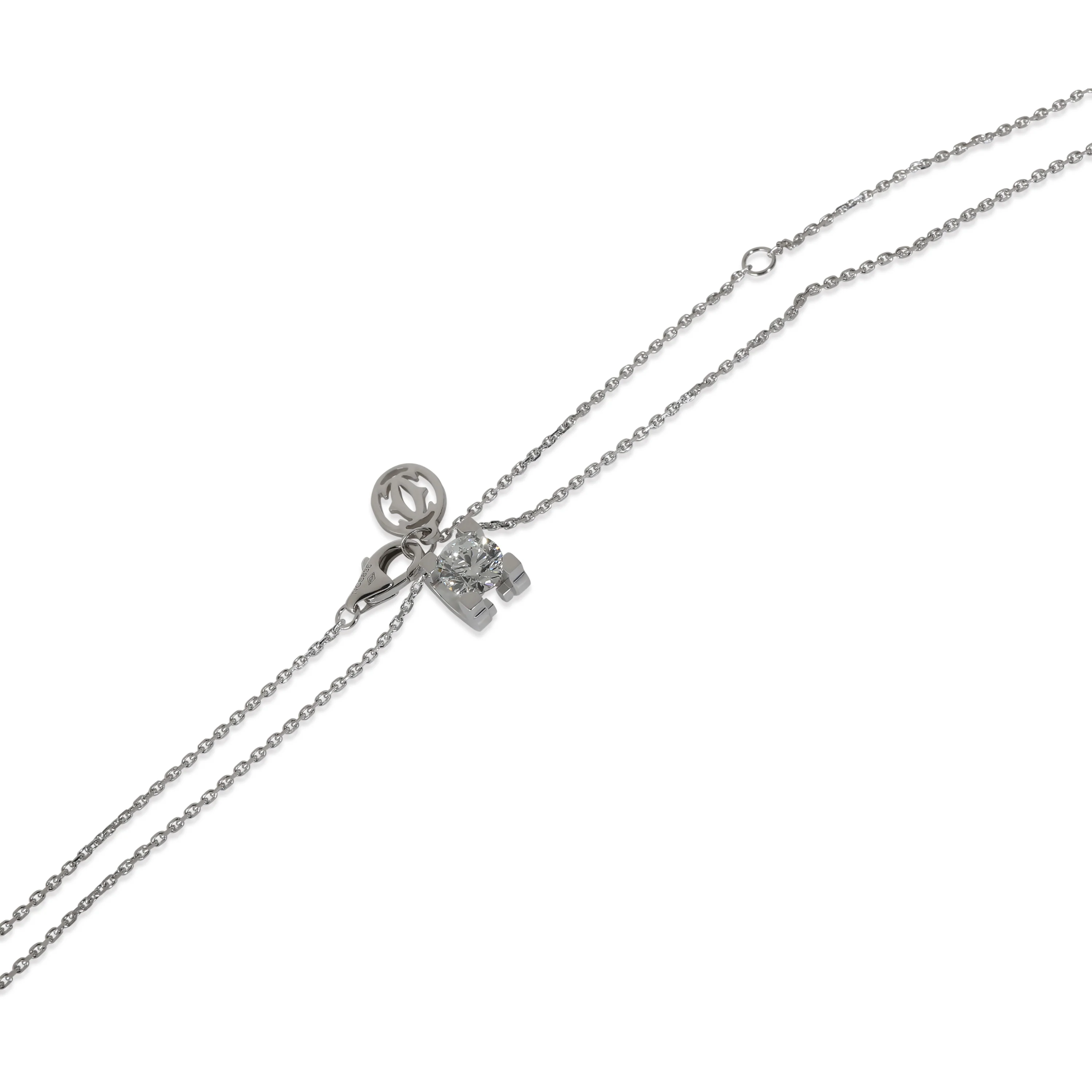C de Cartier Fashion Necklace in 18k White Gold/Steel E IF 0.71 CTW - Image 2