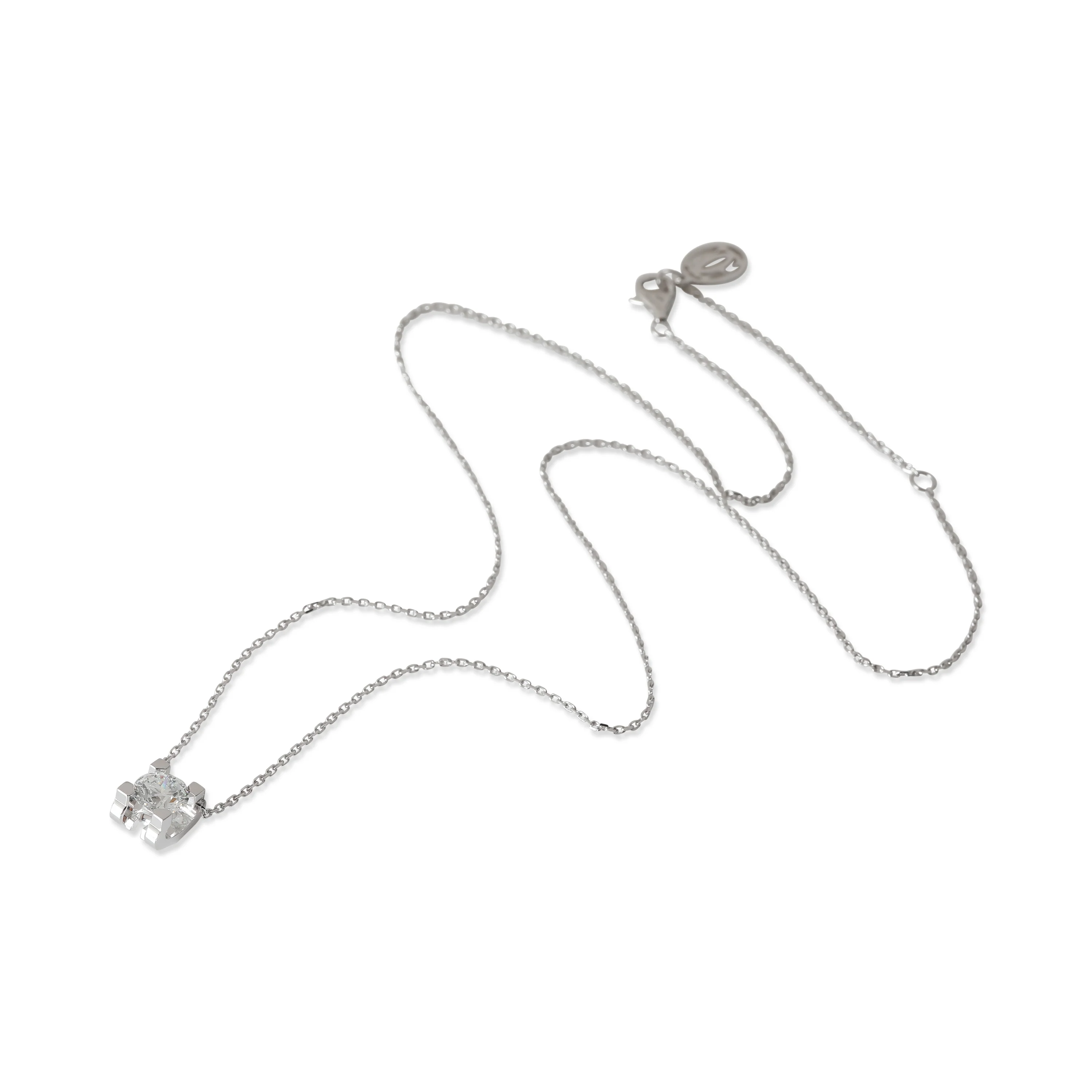 C de Cartier Fashion Necklace in 18k White Gold/Steel E IF 0.71 CTW - Image 3