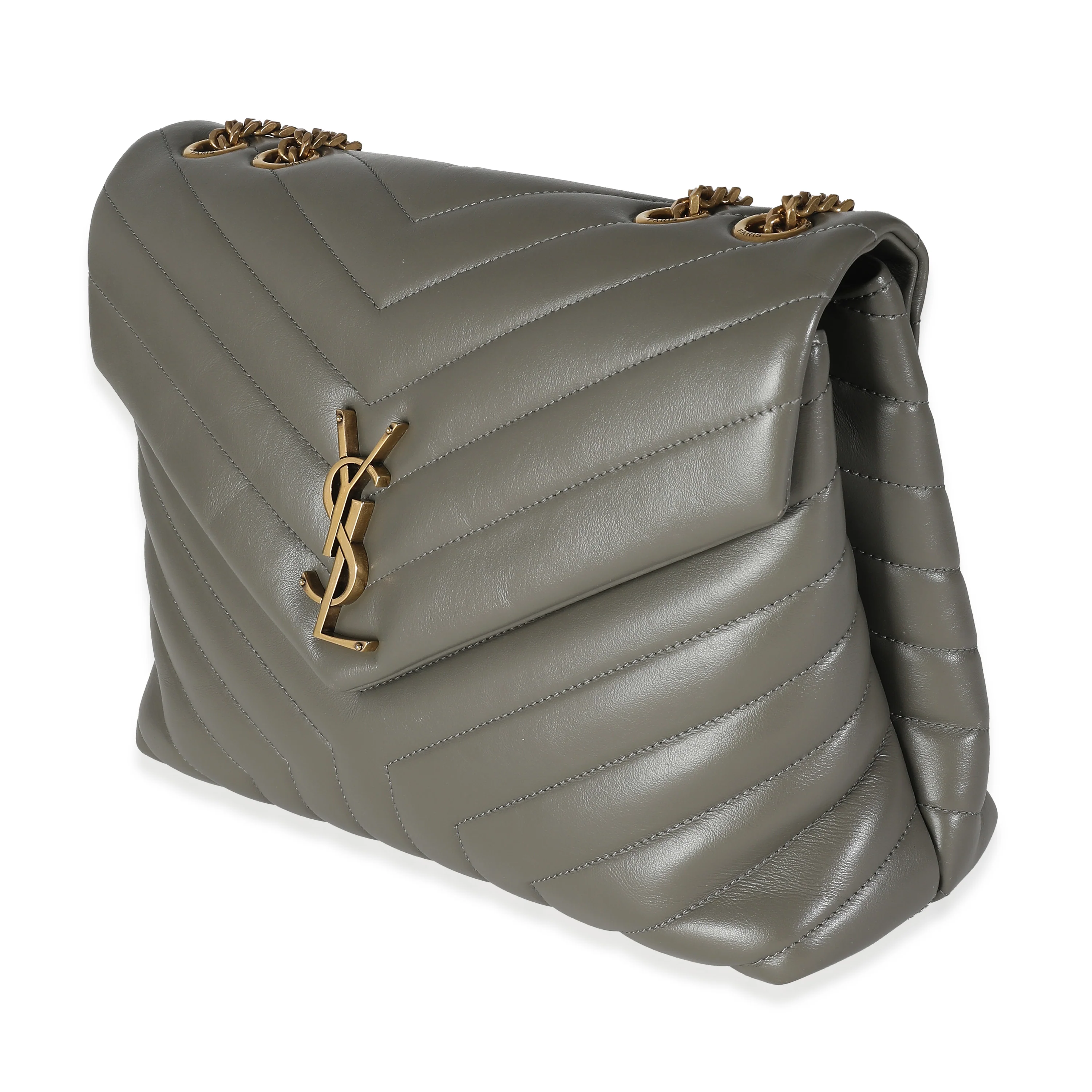Storm Grey Quilted Calfskin Medium Loulou Bag - Image 2