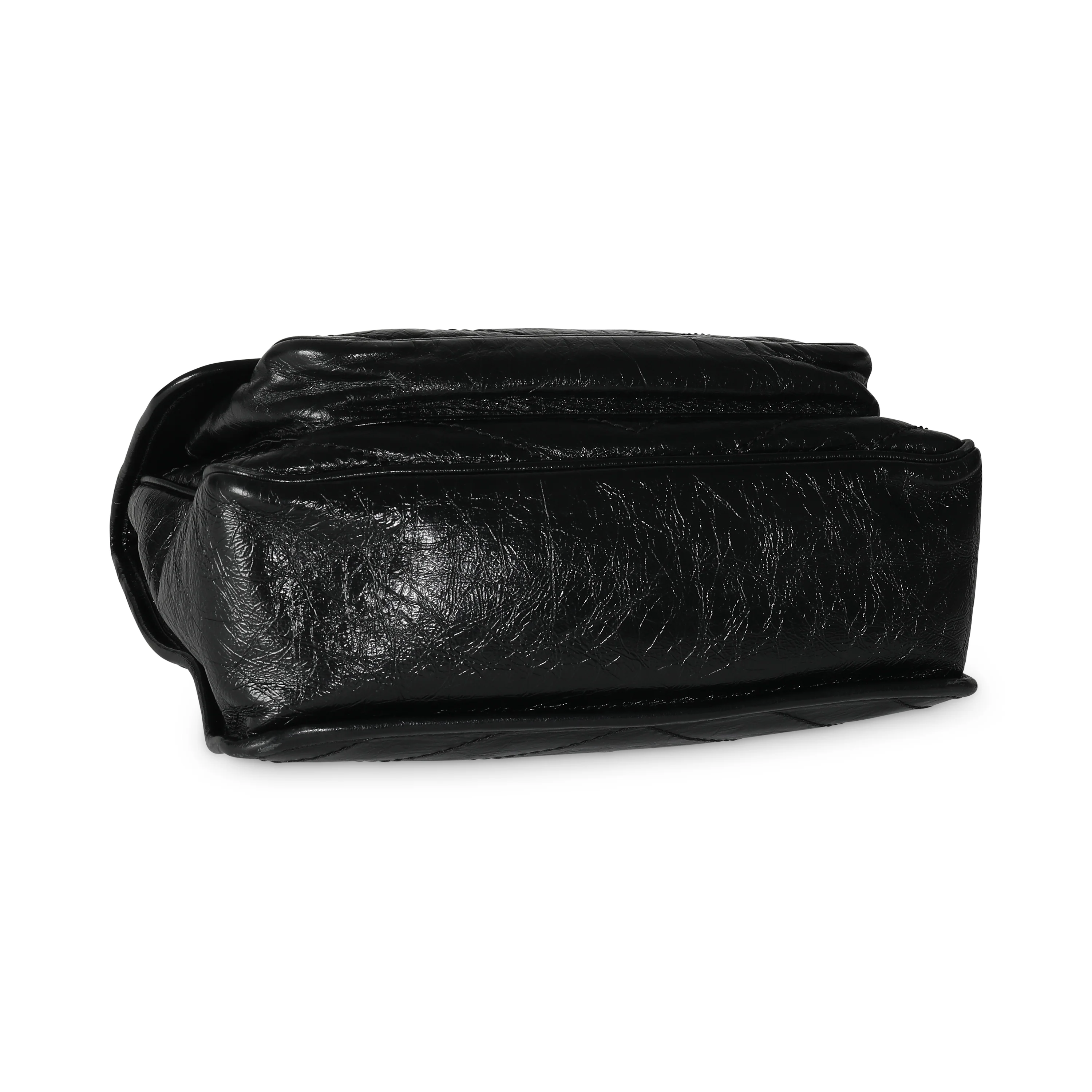 Black Matelassé Crinkled Calfskin Medium Niki Bag - Image 7