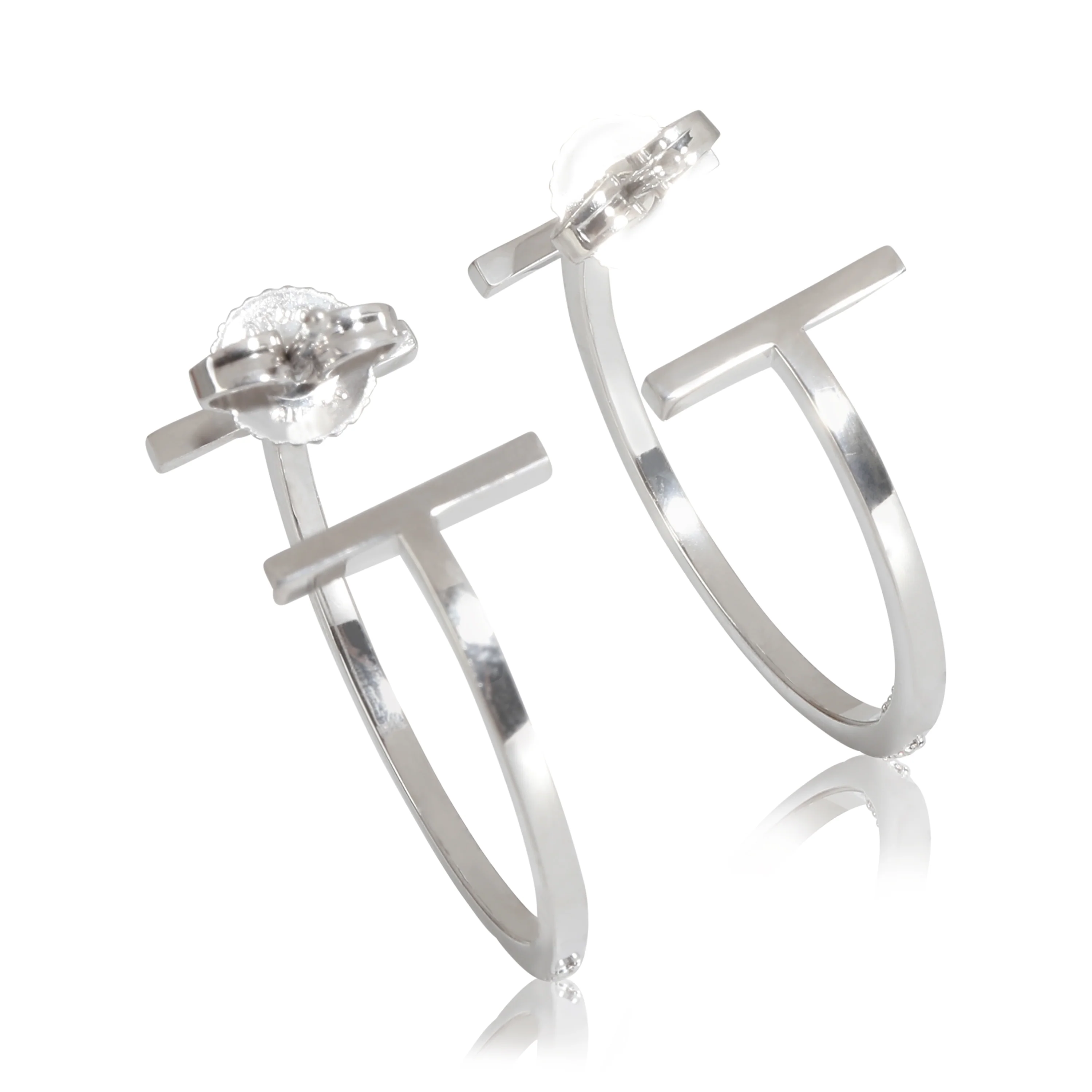 Tiffany T Earrings in 18k White Gold 0.41 CTW - Image 4