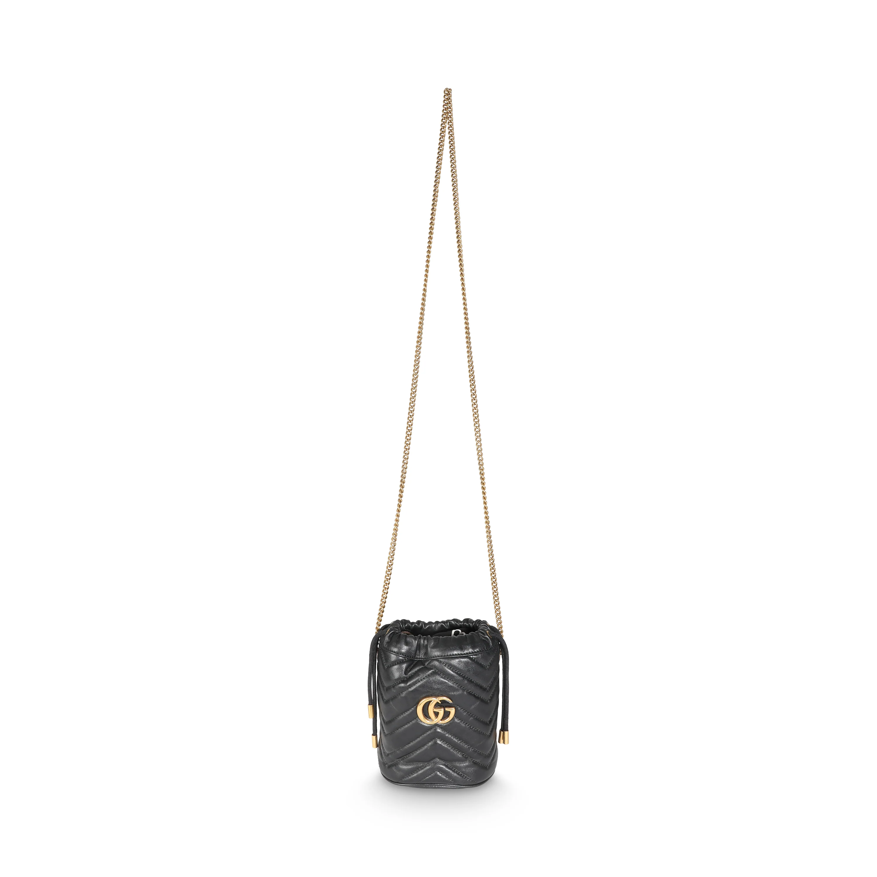 Black Calfskin Matelasse Mini GG Marmont Bucket Bag - Image 7