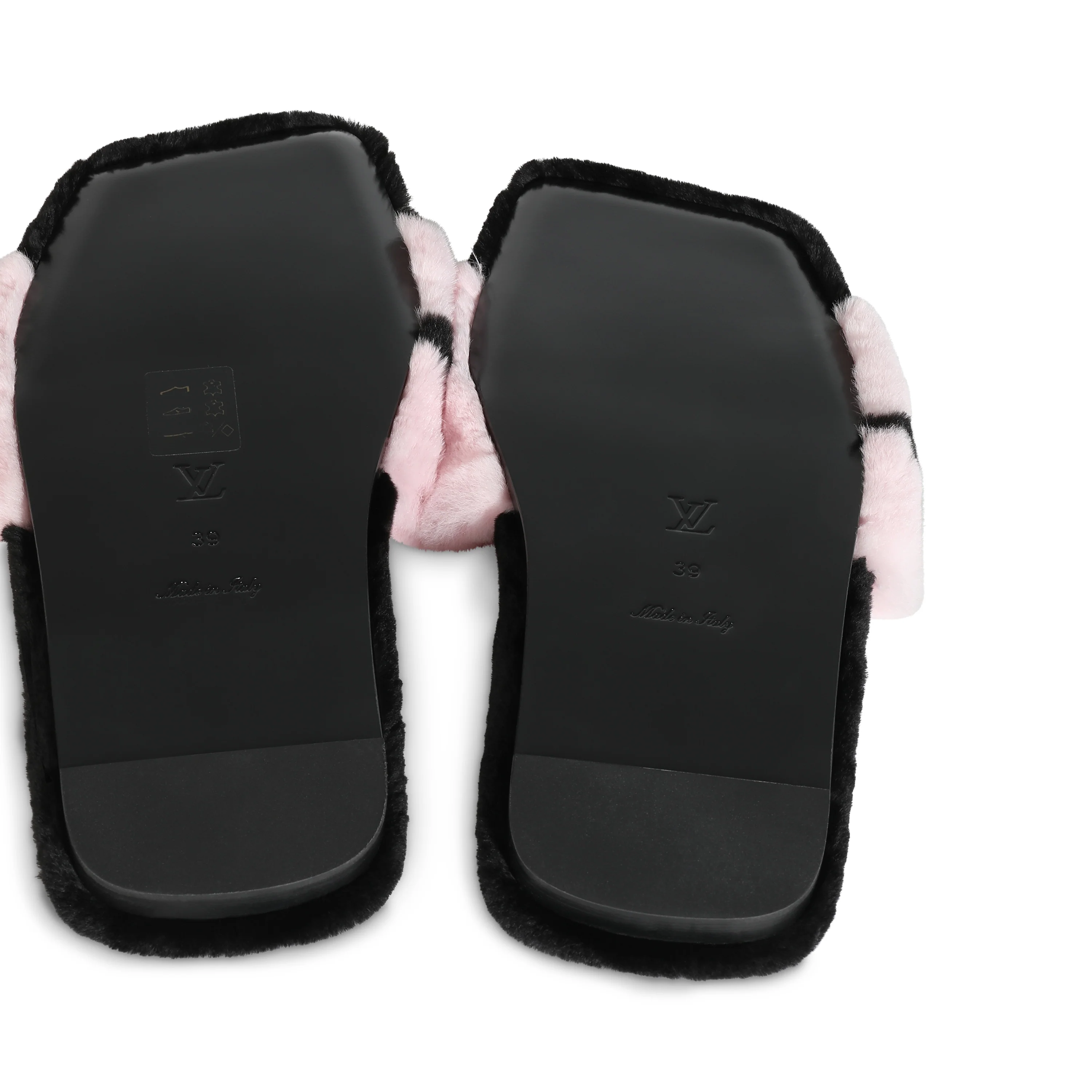Black Pink Mink Fay Flat Mule 39 - Image 4