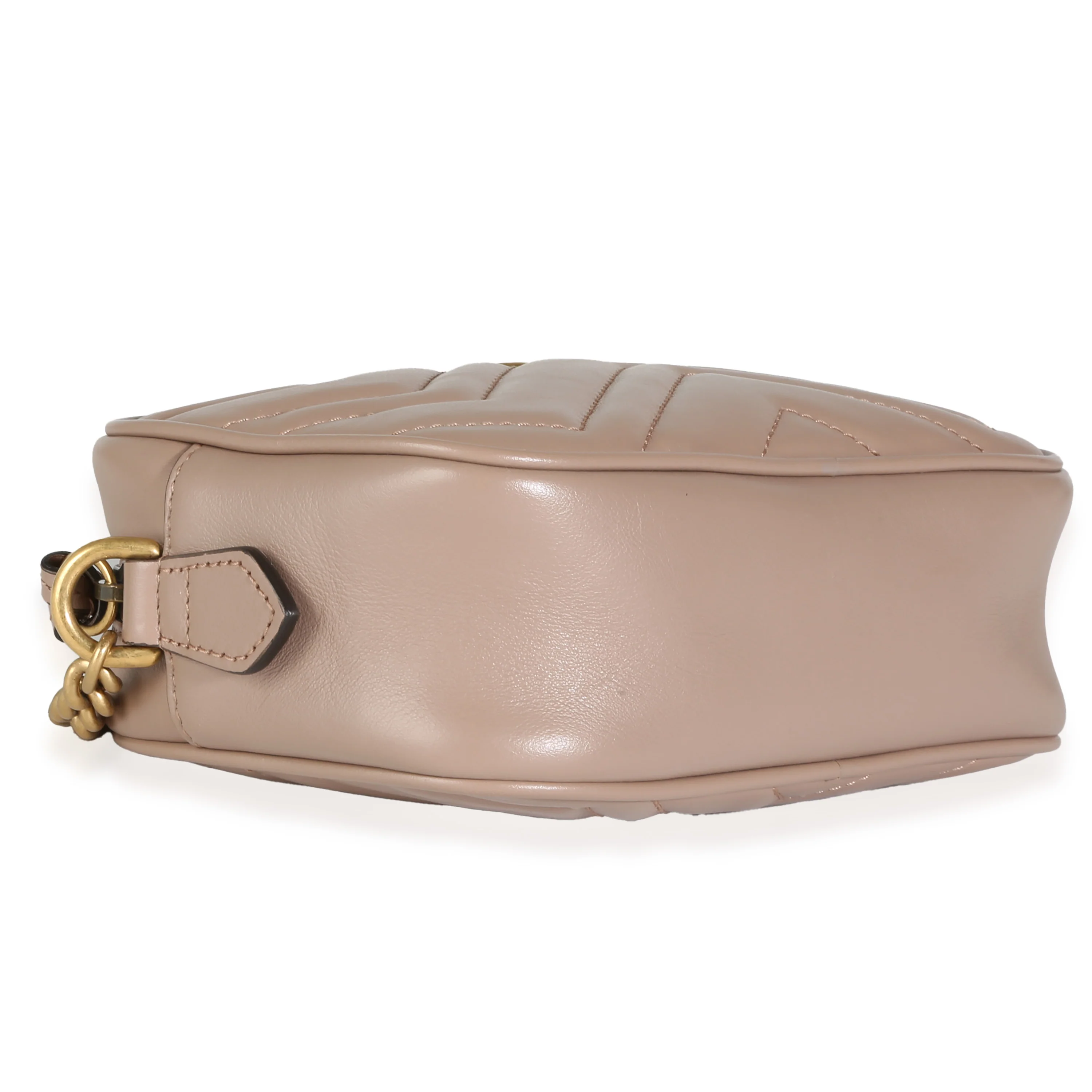 Beige Matelasse Calfskin Small GG Marmont Shoulder Bag - Image 6