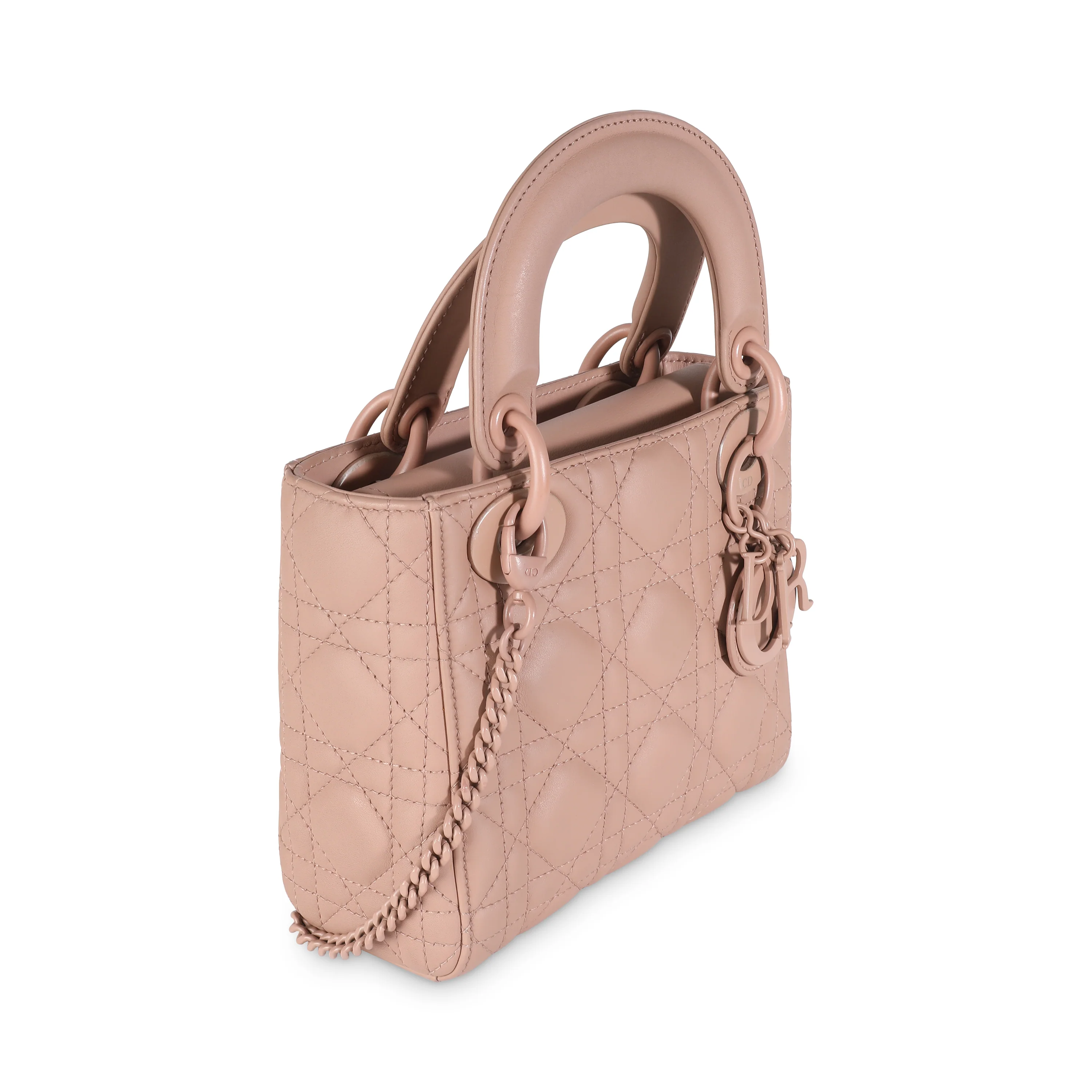 Beige Ultramatte Calfskin Cannage Mini Lady Dior - Image 3