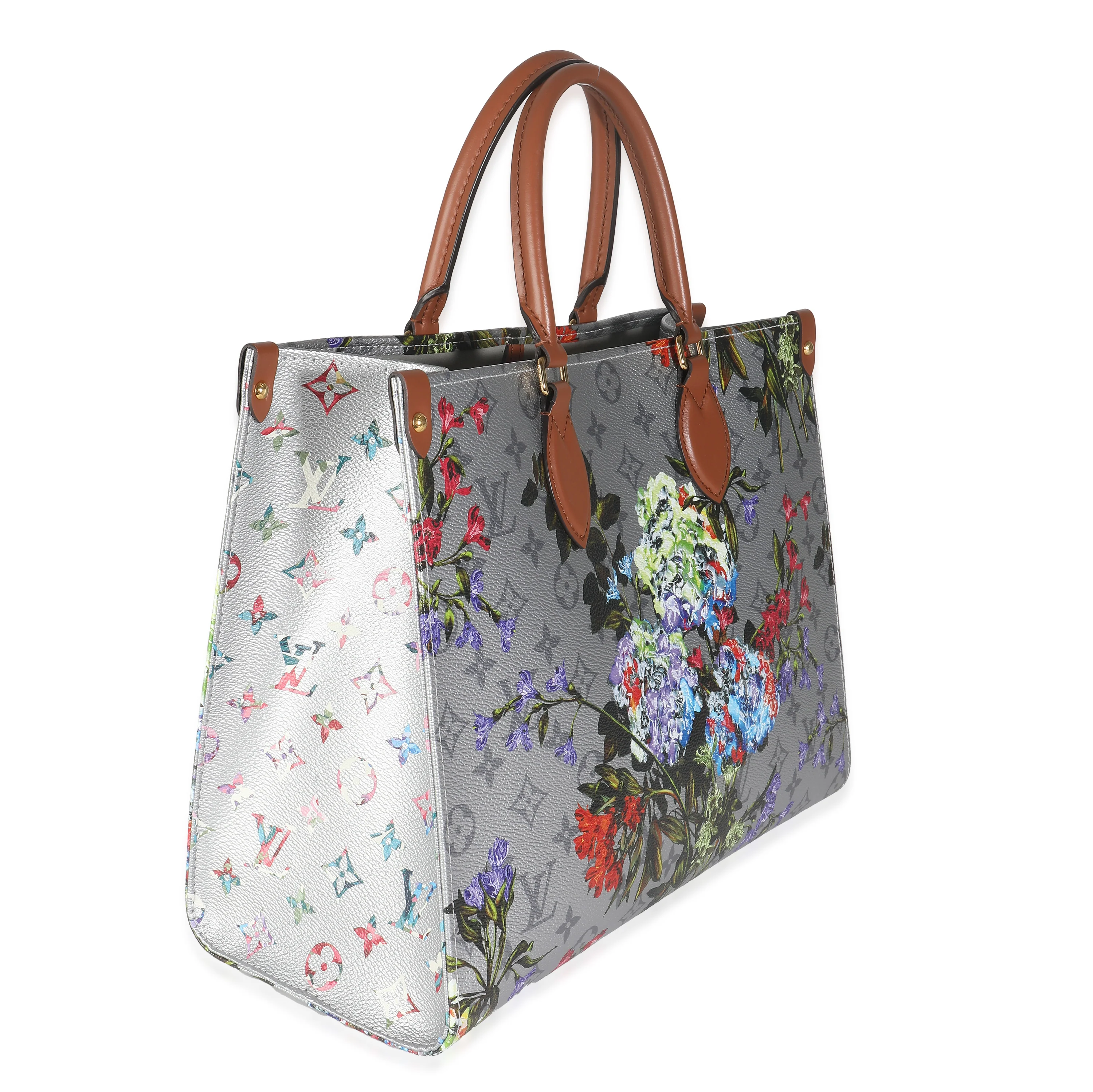 Silver Metallic Monogram Canvas LV Garden Onthego MM - Image 3