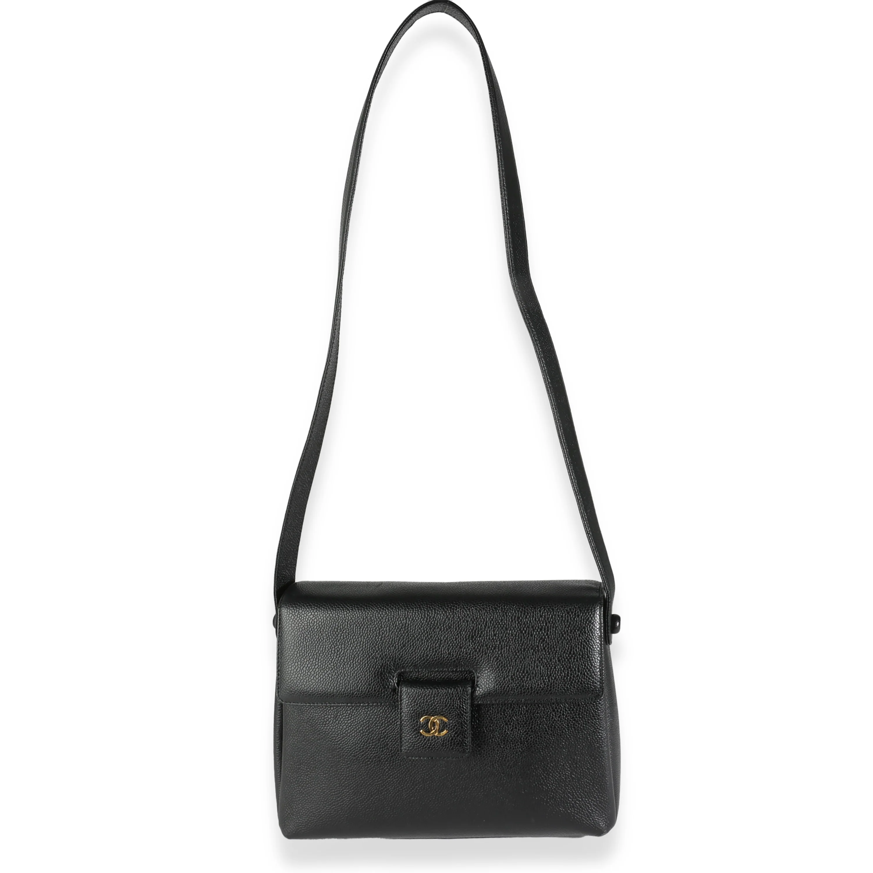 Black Caviar CC Flap Shoulder Bag - Image 8