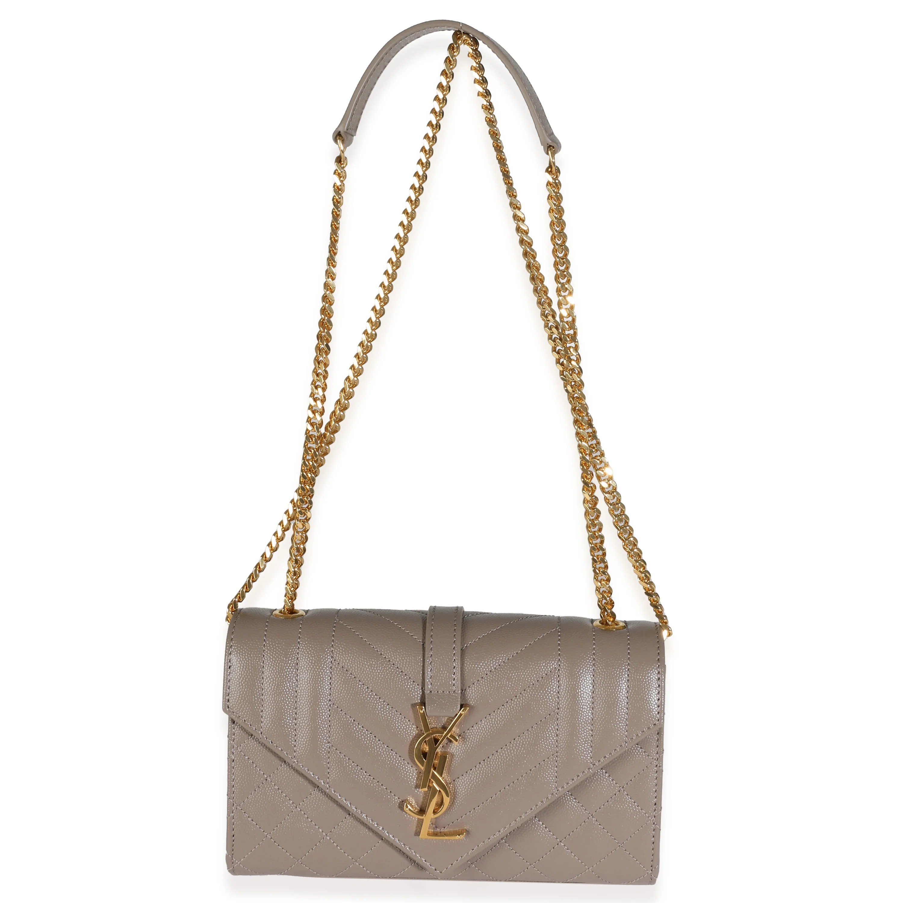Taupe Grain De Poudre Triquilt Small Monogram Satchel - Image 8