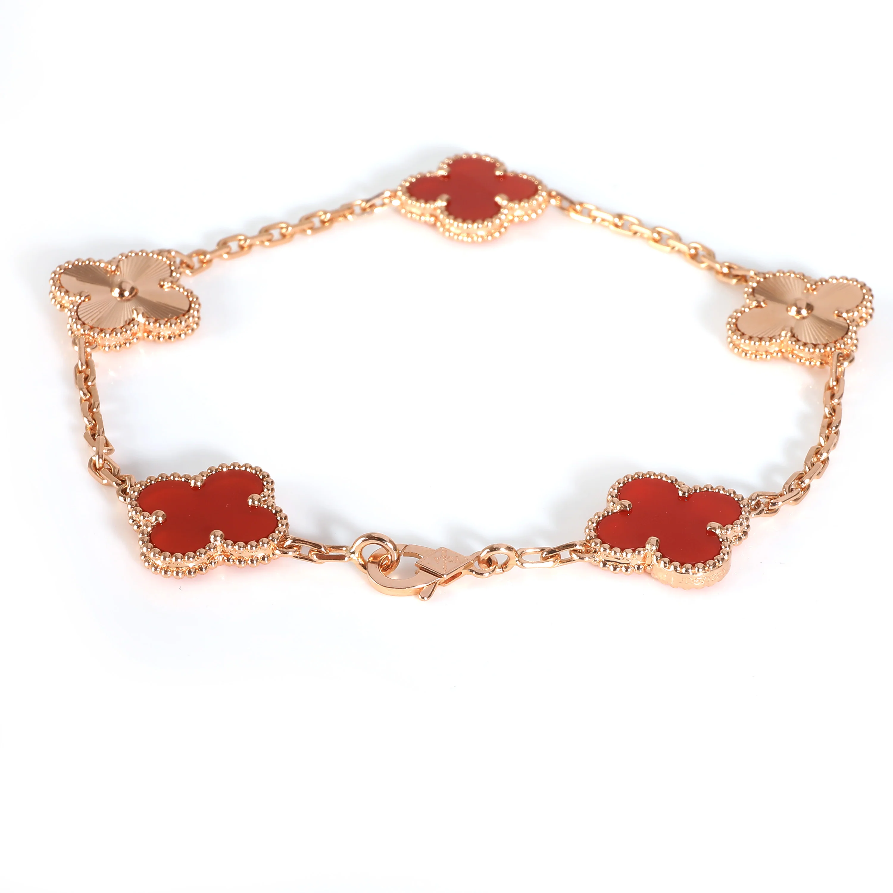 Alhambra Carnelian Bracelet in 18k Rose Gold - Image 3