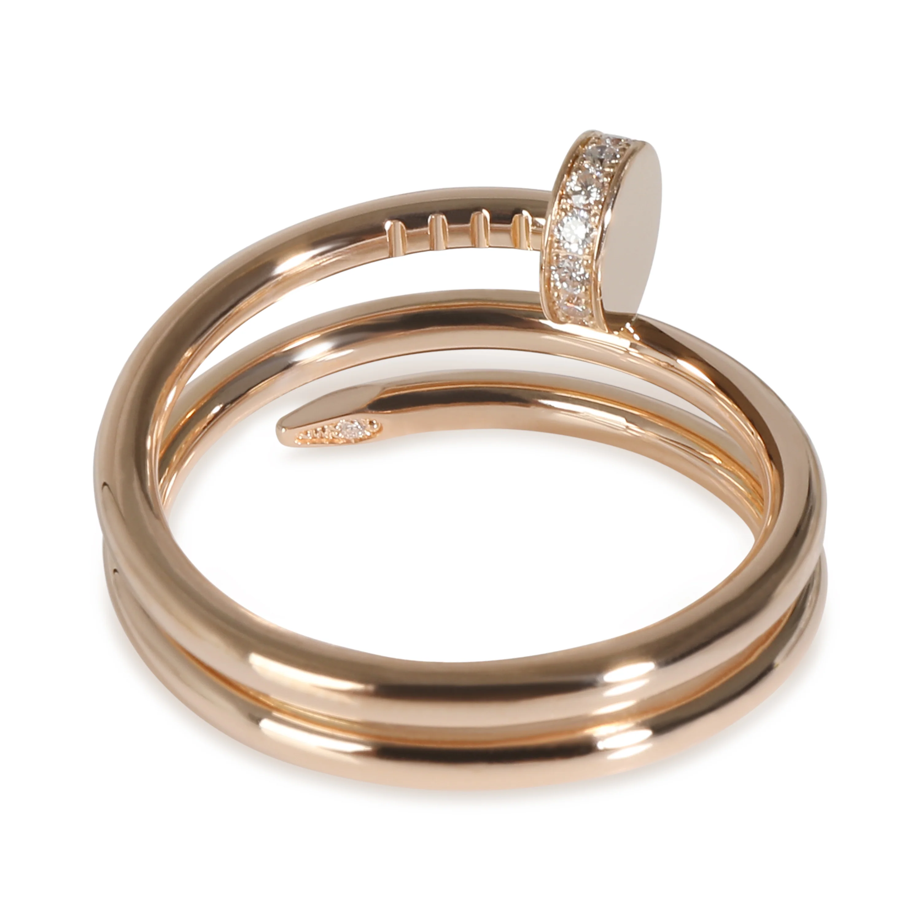 Juste Un Clou Ring, Small Model (Rose Gold, Diamonds) - Image 2