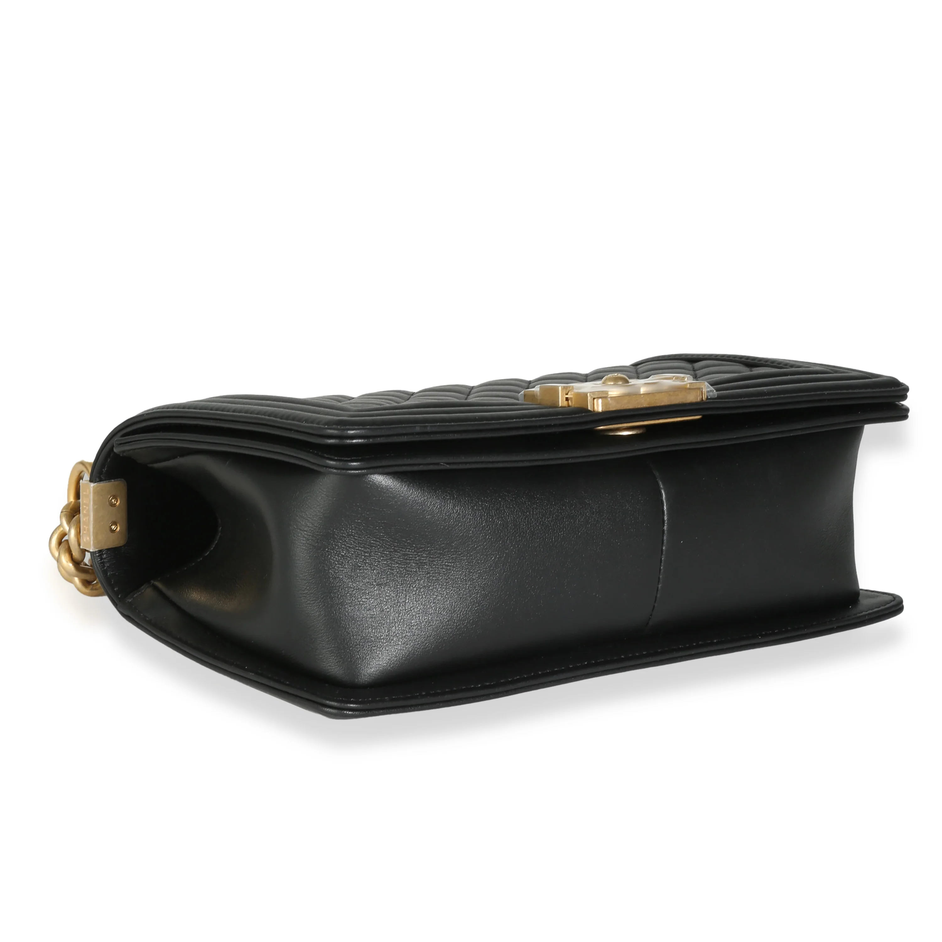 Black Quilted Lambskin Medium Boy Bag - Image 5