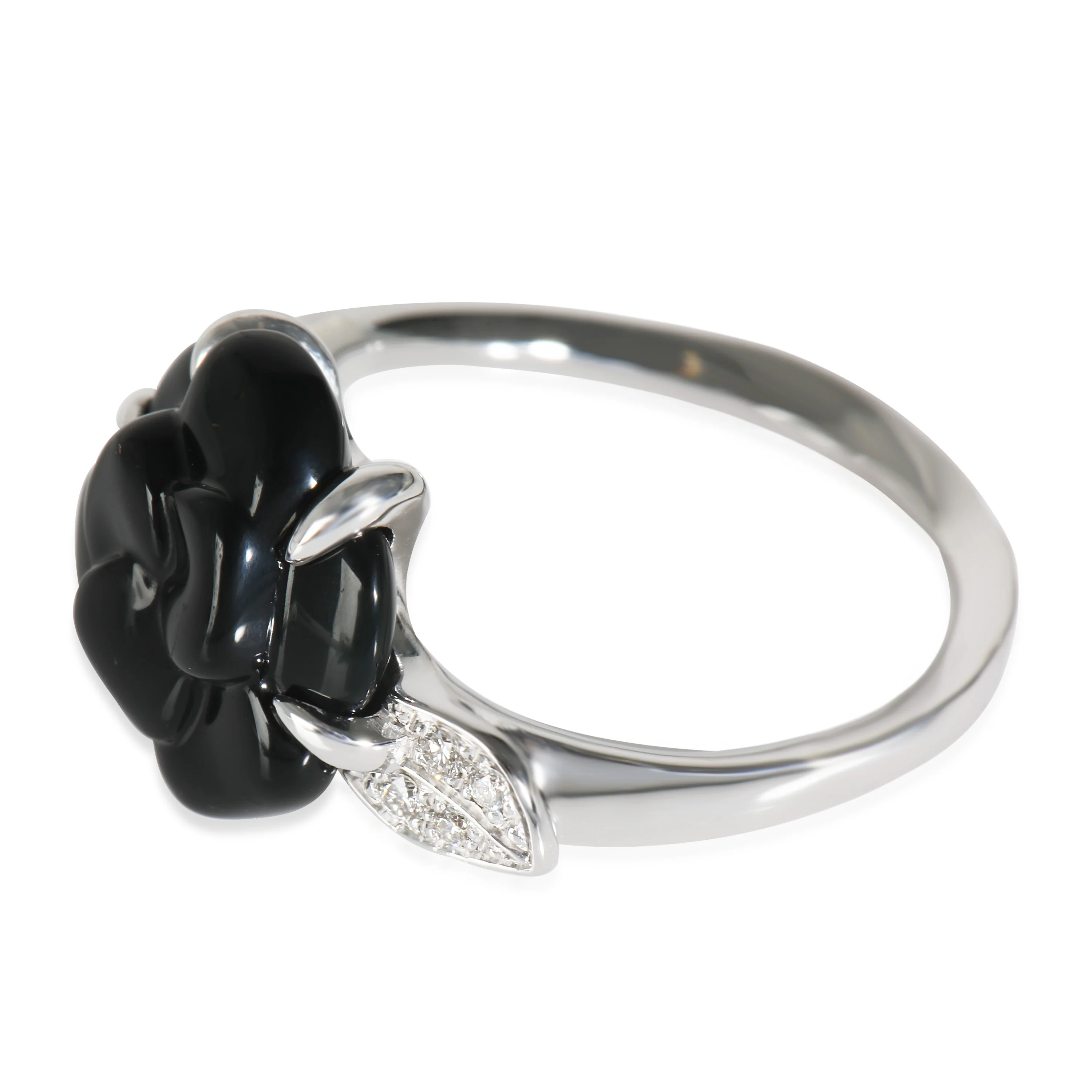 Camélia Sculpté Ring in 18K White Gold 0.04 CTW - Image 2