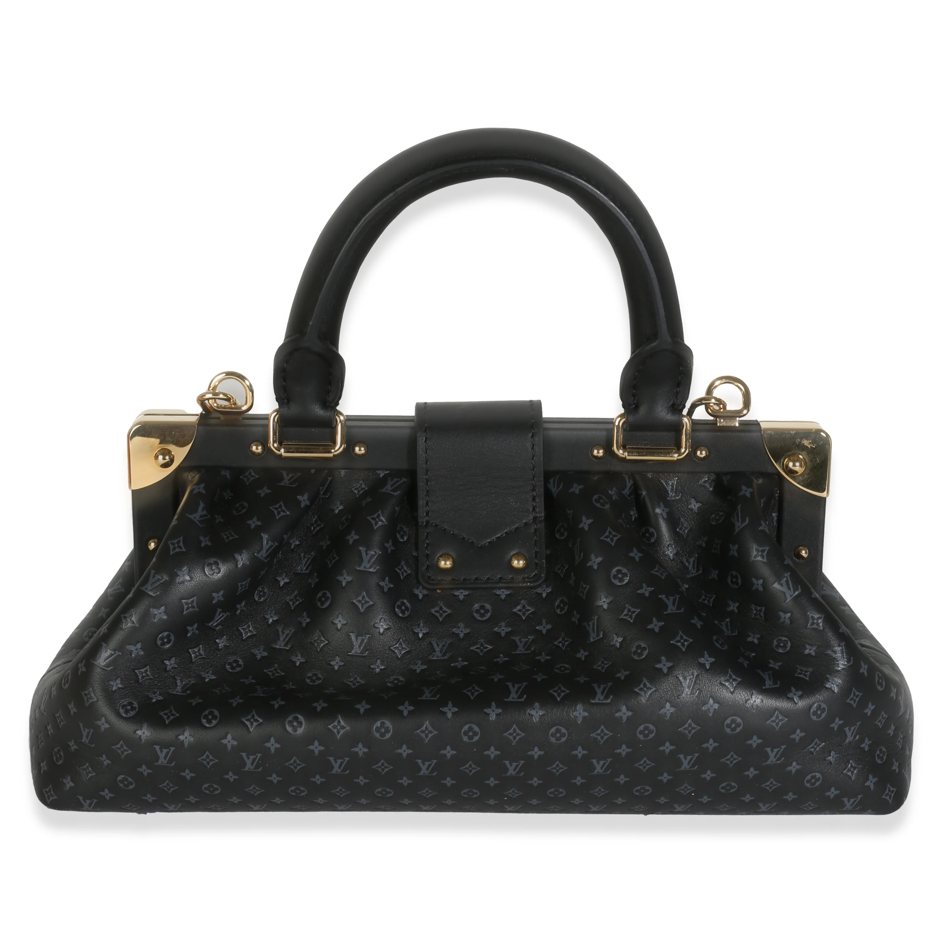 Black Calfskin Nanogram Monogram Clutch - Image 4