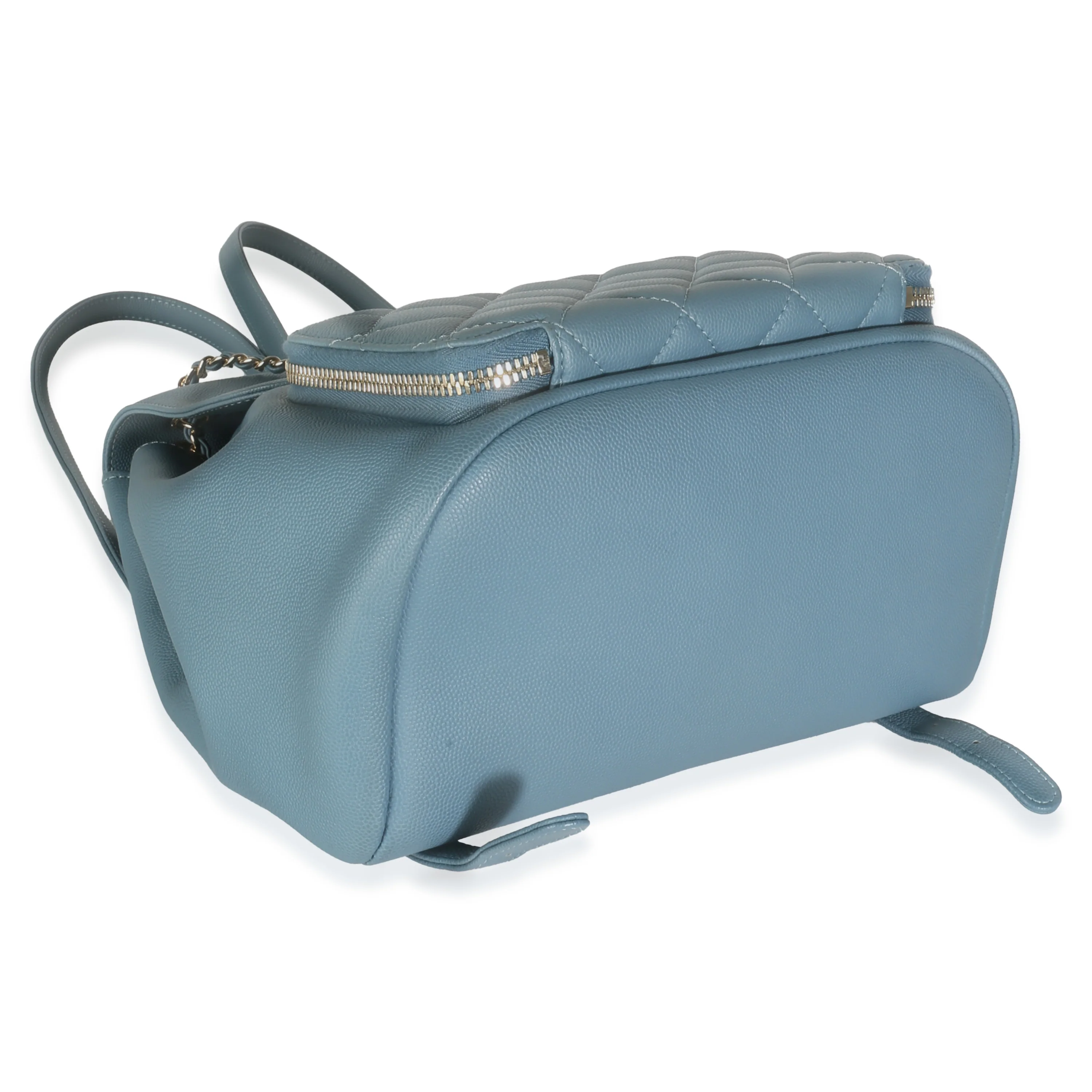 Blue Quilted Caviar Business Affinity Backpack Handbag - Image 6
